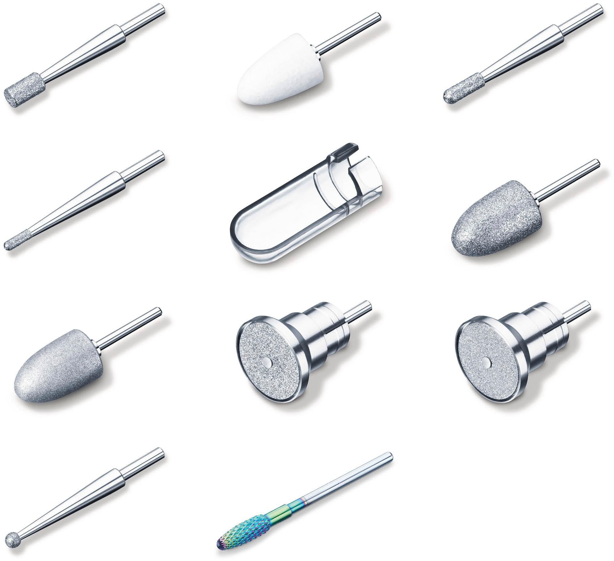 BEURER Ersatzschleifkörper "Aufsatz-Nachkaufset, Maniküre-/Pediküreaufsätze"silberfarben, Hornhautentferneraufsätze, Für den Gebrauch mit den Beurer