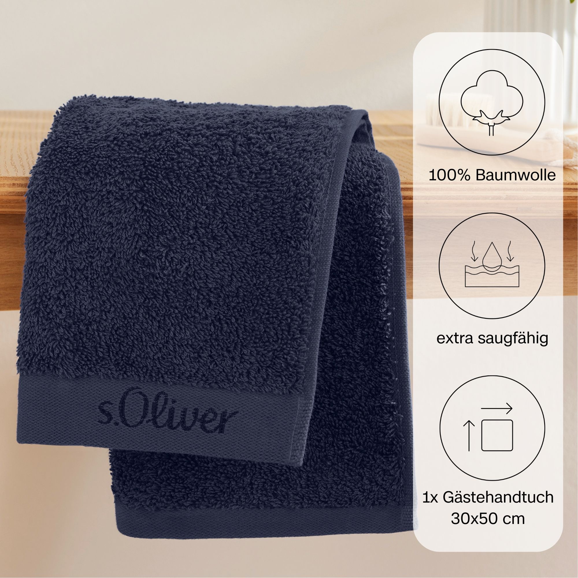 s.Oliver Gästehandtuch "s.Oliver, Premium Qualität, 600 gr/m², auch als Set günstig online kaufen