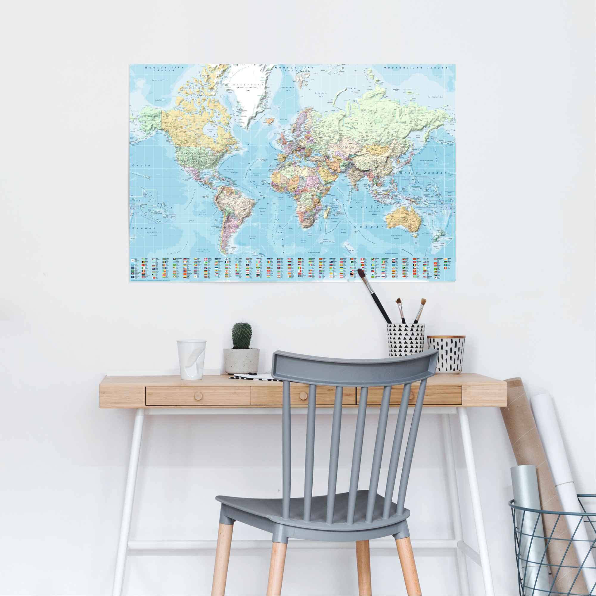 Reinders Poster "Weltkarte niederländisch" 1 Stk. tlg. günstig online kaufen