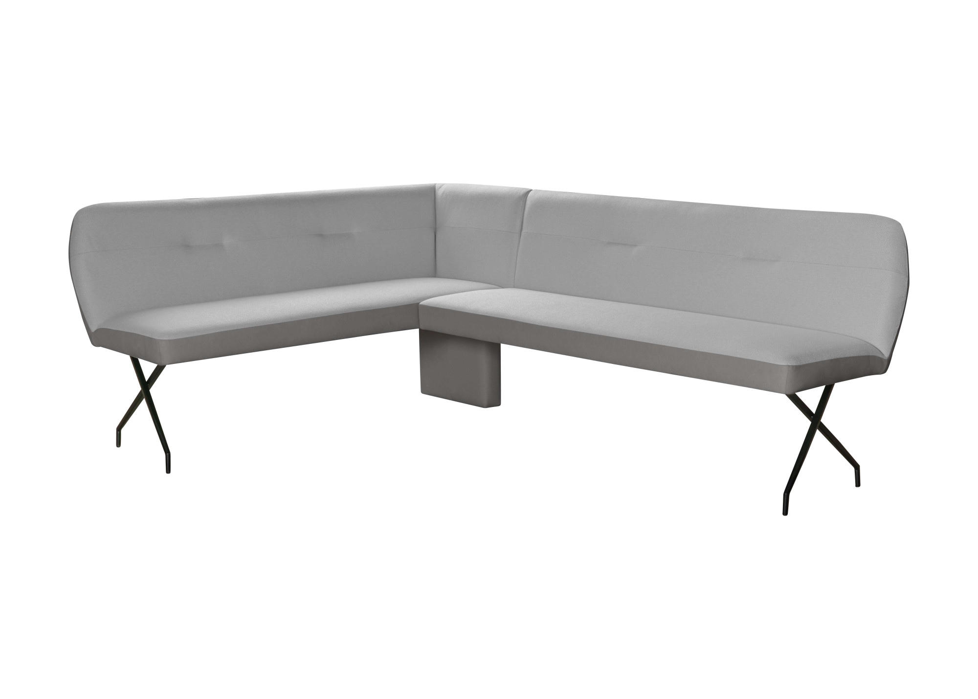 OTTO home Eckbank "Bruna Esszimmerbank, Bank, Küchenbank, Polsterbank" Mattschwarzes Metallgestell, 2-Stoff-Design, Wellenfederung im Sitz