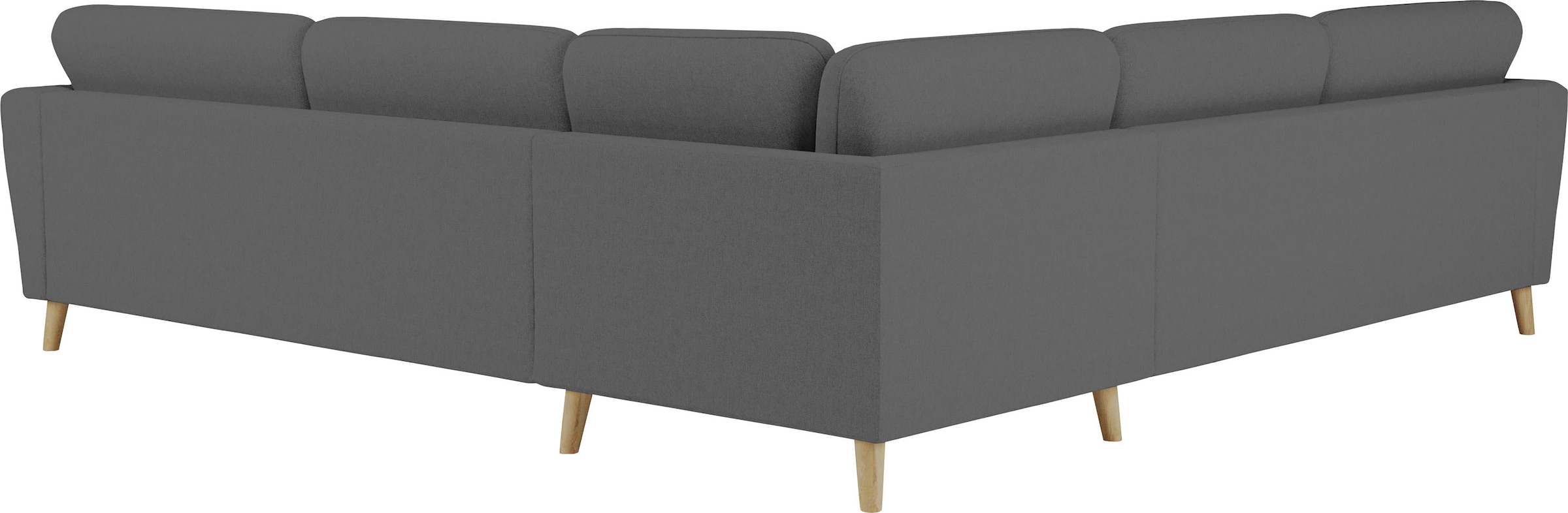 Home affaire Ecksofa »MARSEILLE 278/278 cm, L-Form,«, gleichschenklig, aus Eiche-Massivholz Beinen, verschiedene Bezüge