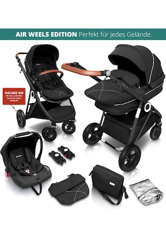 Kombi-Kinderwagen »Halime AIR 3in1, Anthracite Black«, mit Luftreifen, inkl....