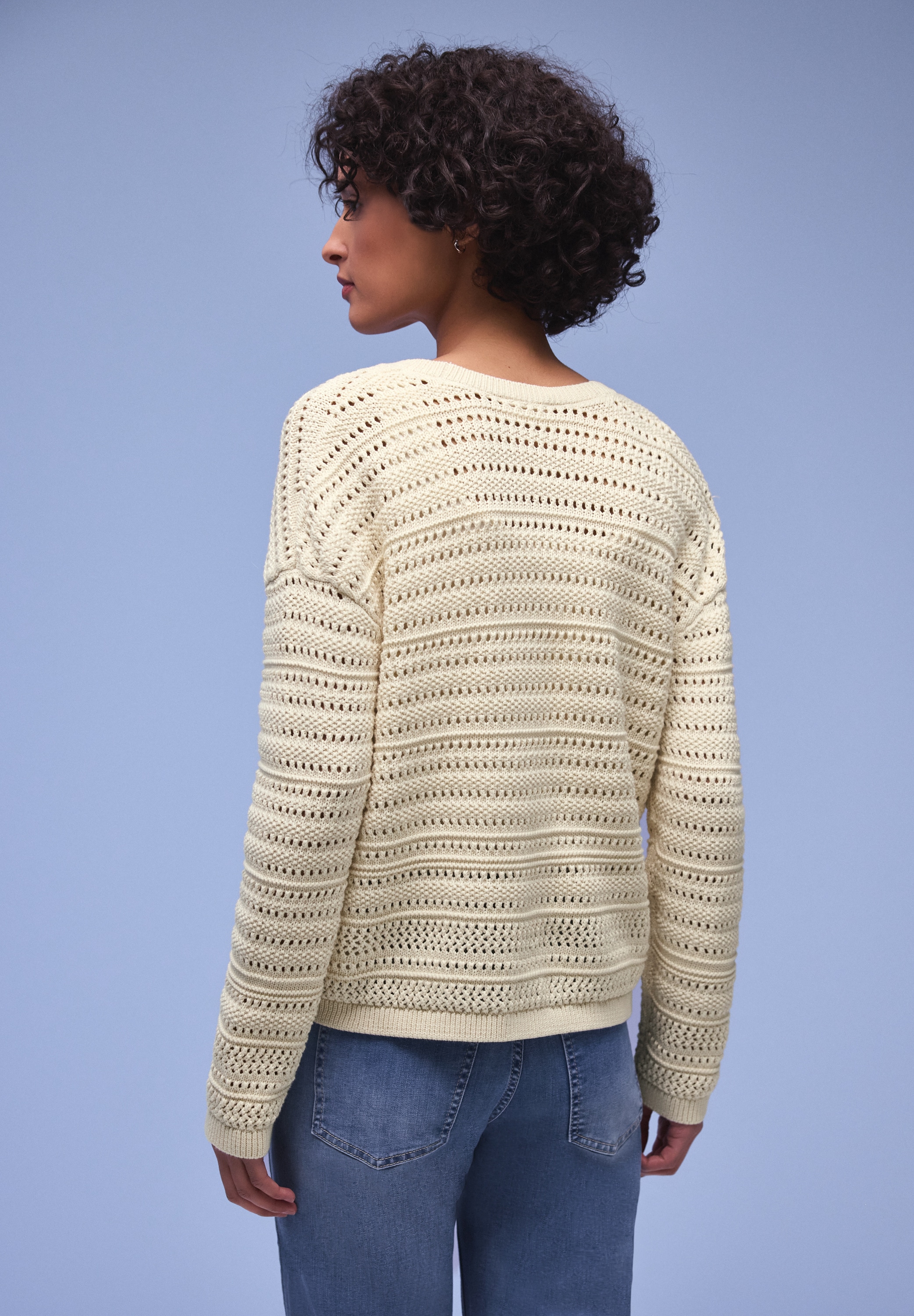STREET ONE Cardigan Struktur-Cardigan mit feinem Lochmuster