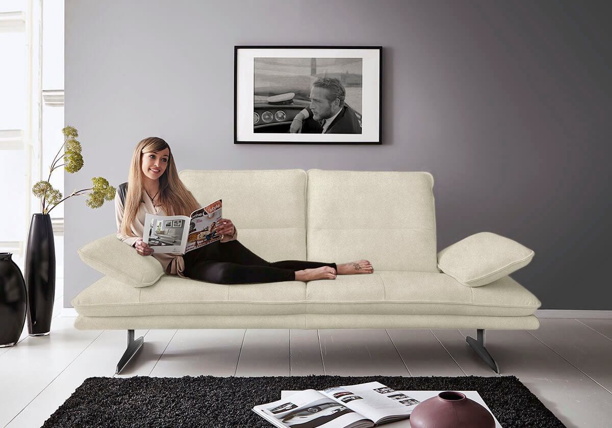 W.SCHILLIG 2-Sitzer "broadway, Designsofa mit tollem Sitzkomfort, Breite 216cm" Sitztiefenverstellung, Kopfteil- & Seitenteilverstellung, Breite 216cm