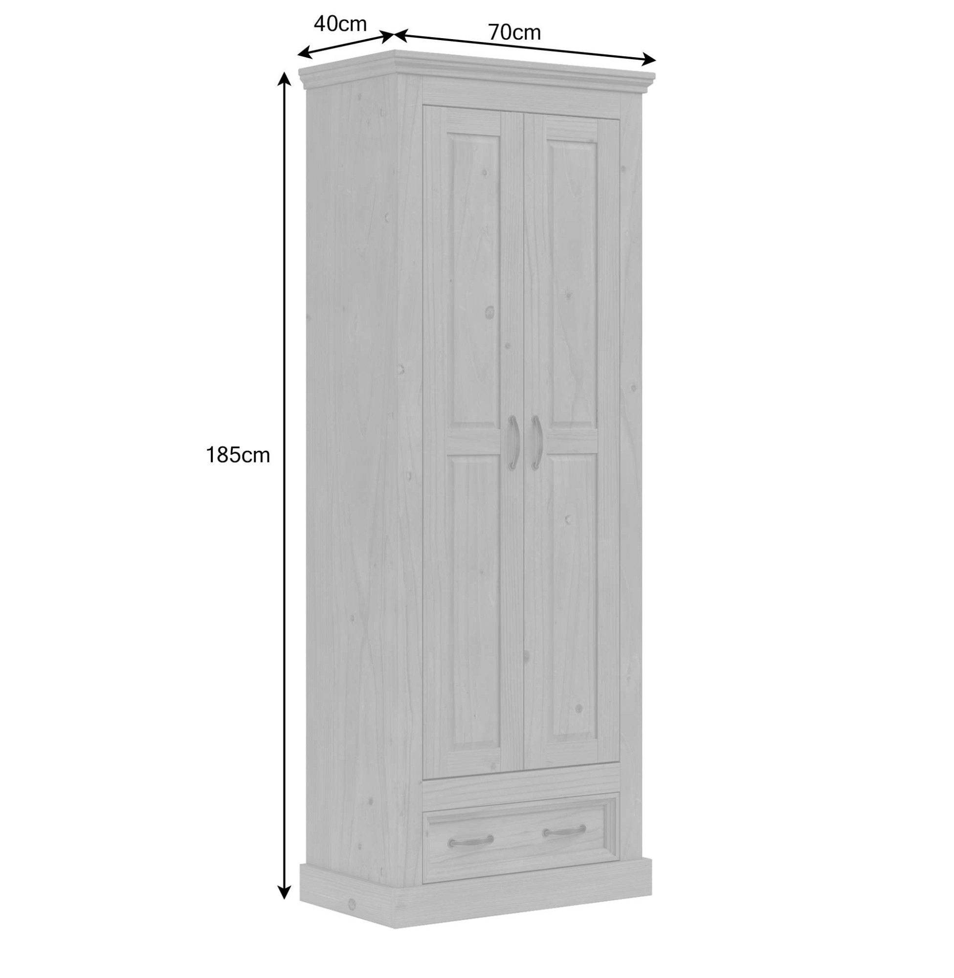 Home affaire Garderobenschrank »Selma«, mit 1 Boden und Ausziehkleiderstange, Breite 70 cm