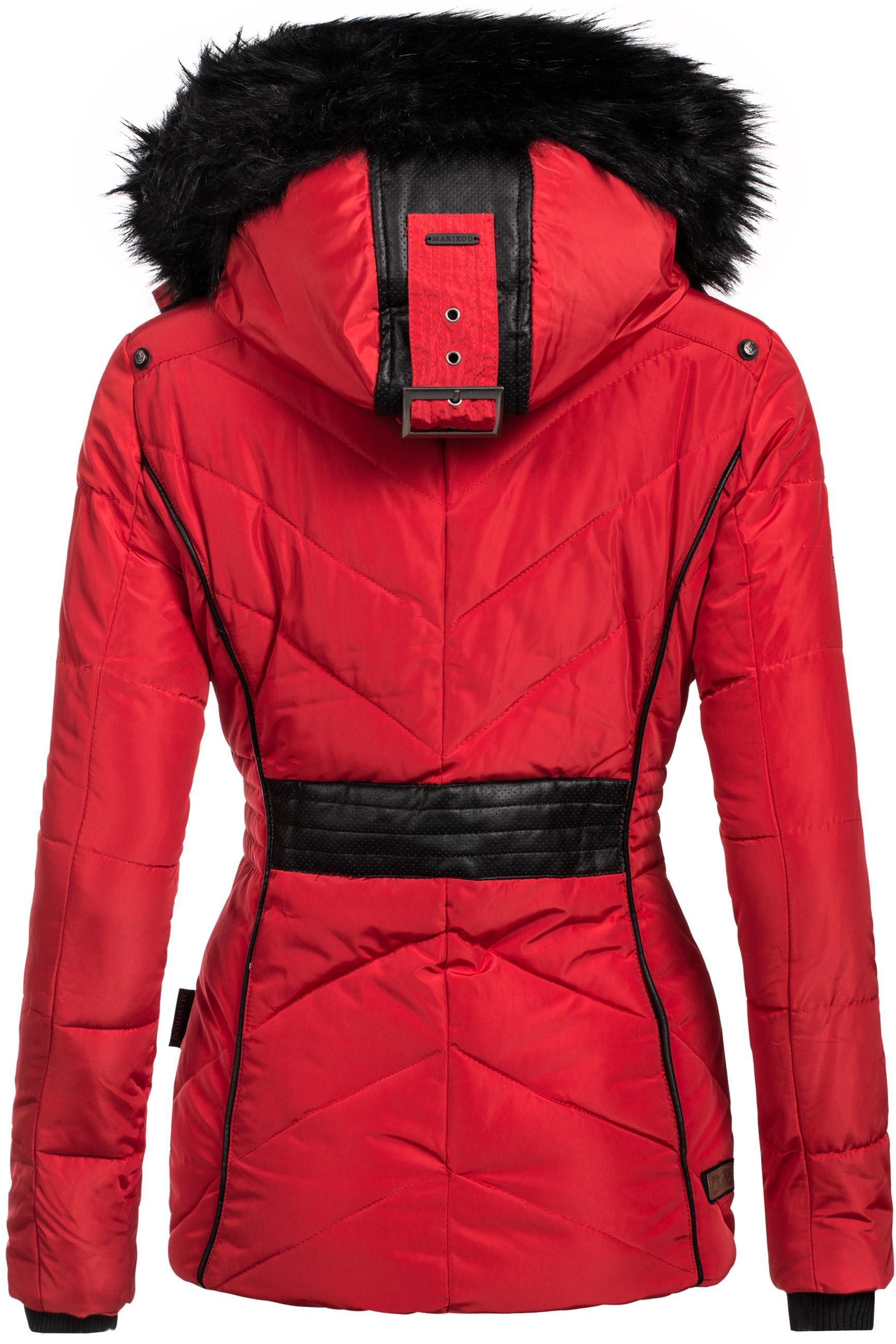 Marikoo Steppjacke »Vanilla«, mit Kapuze, edle Winterjacke m. Kunstfellkapuze