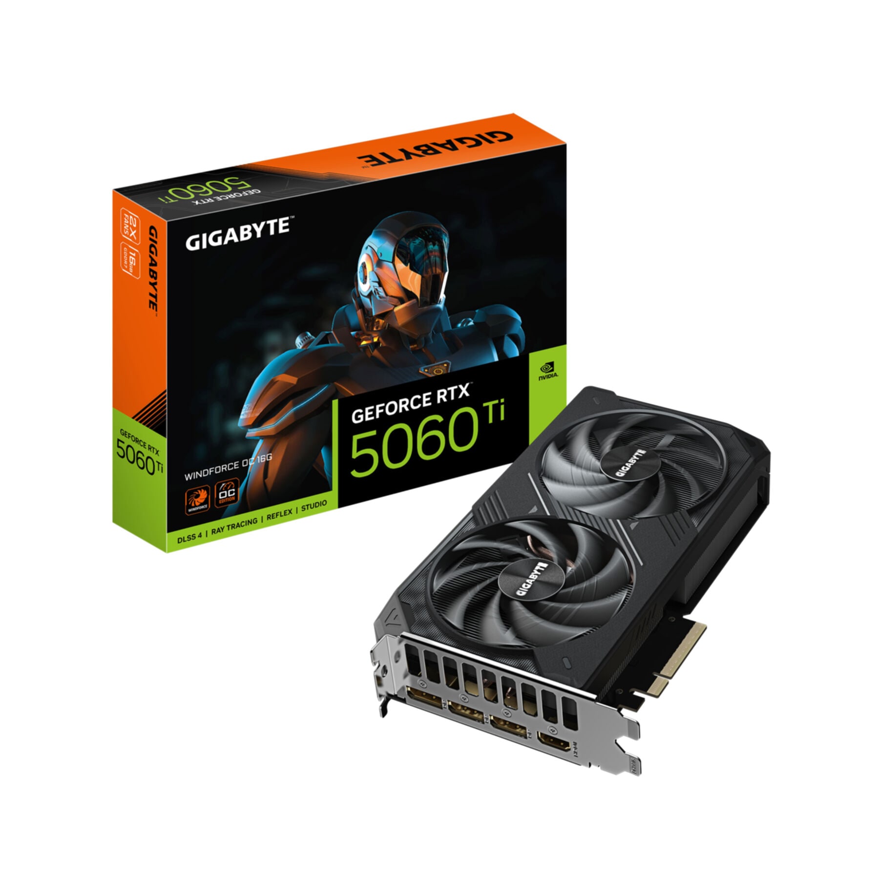 Gigabyte Grafikkarte »GeForce RTX 5060 Ti WINDFORCE OC 16G Grafikkarte – 16 GB GDDR7, 128 Bi«
