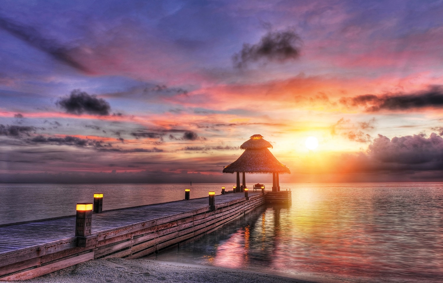 Papermoon Fototapete "Maldives Sunset" glatt