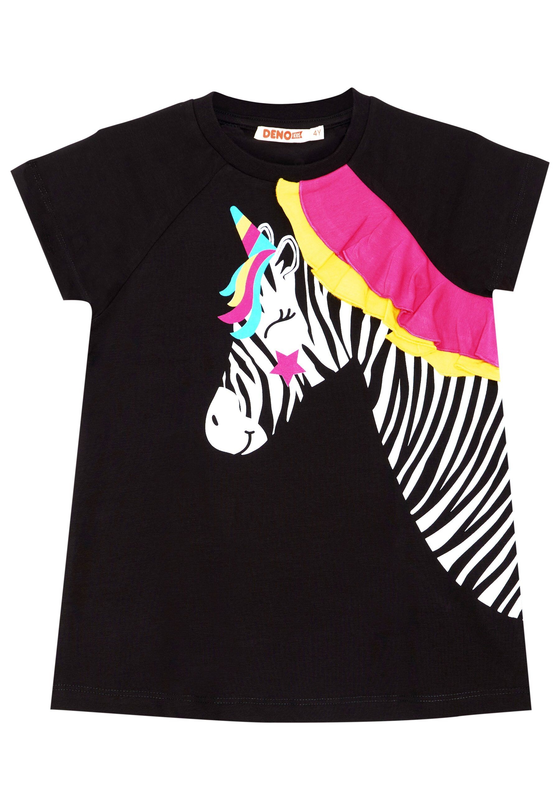 Denokids Hausanzug »Zebracorn« 2 tlg. mit Einhorn-Zebra Print