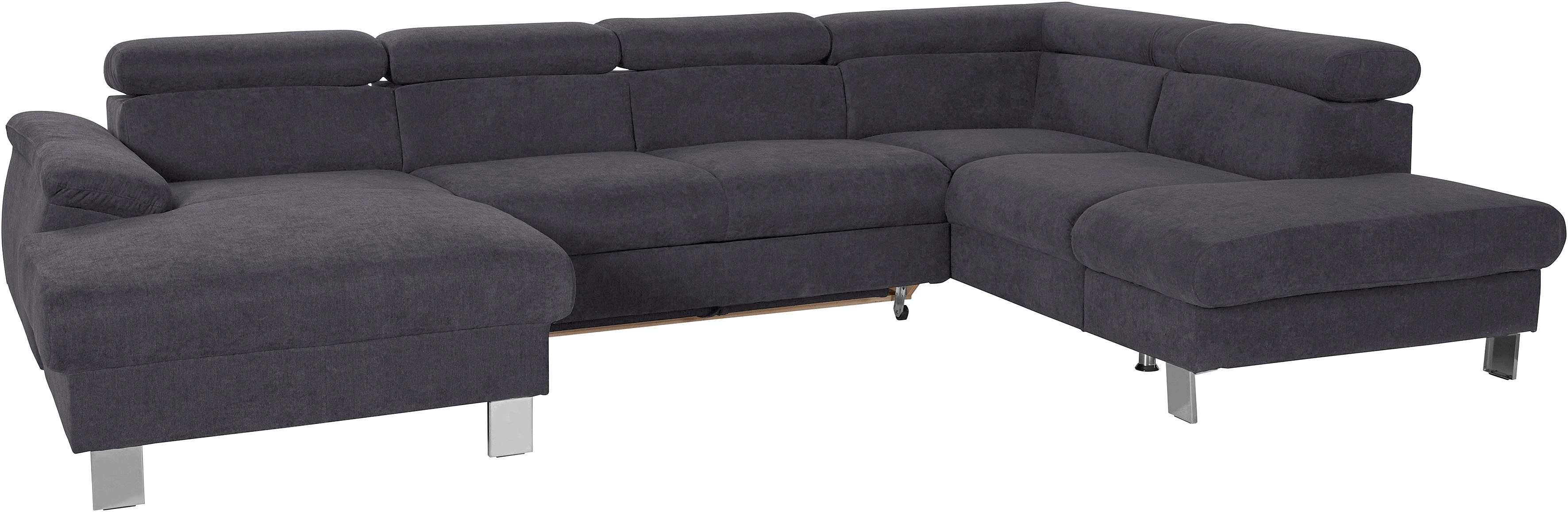 COTTA Wohnlandschaft "Komaris U-Form, B: 320 cm" mit Kopfteilverstellung, optional Schlaffunktion, Bettkasten & Licht