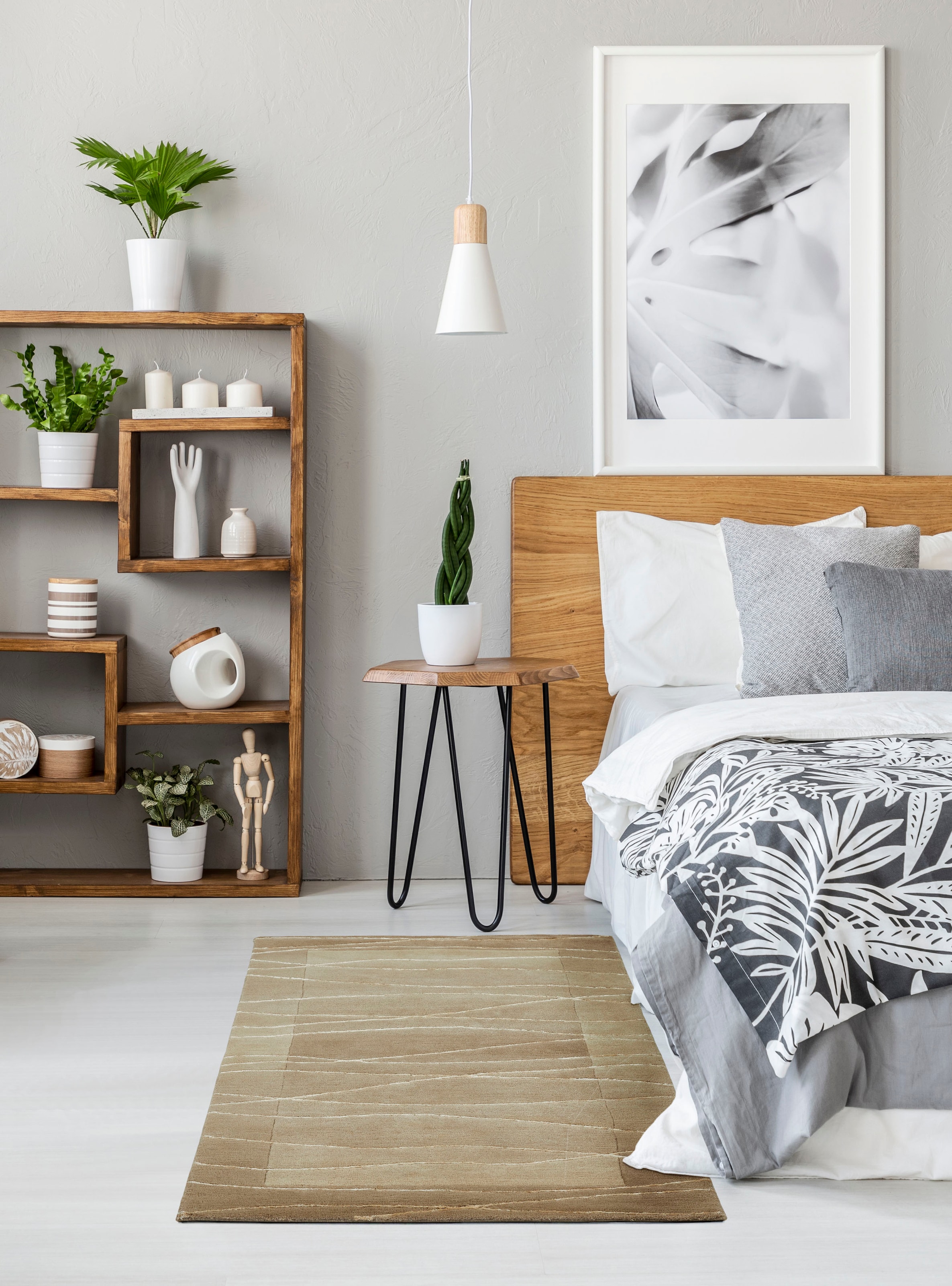 LUXOR living Wollteppich »Lineo«, rechteckig, 14 mm Höhe, Nepalteppich, reine Wolle, handgeknüpft, mit Bordüre