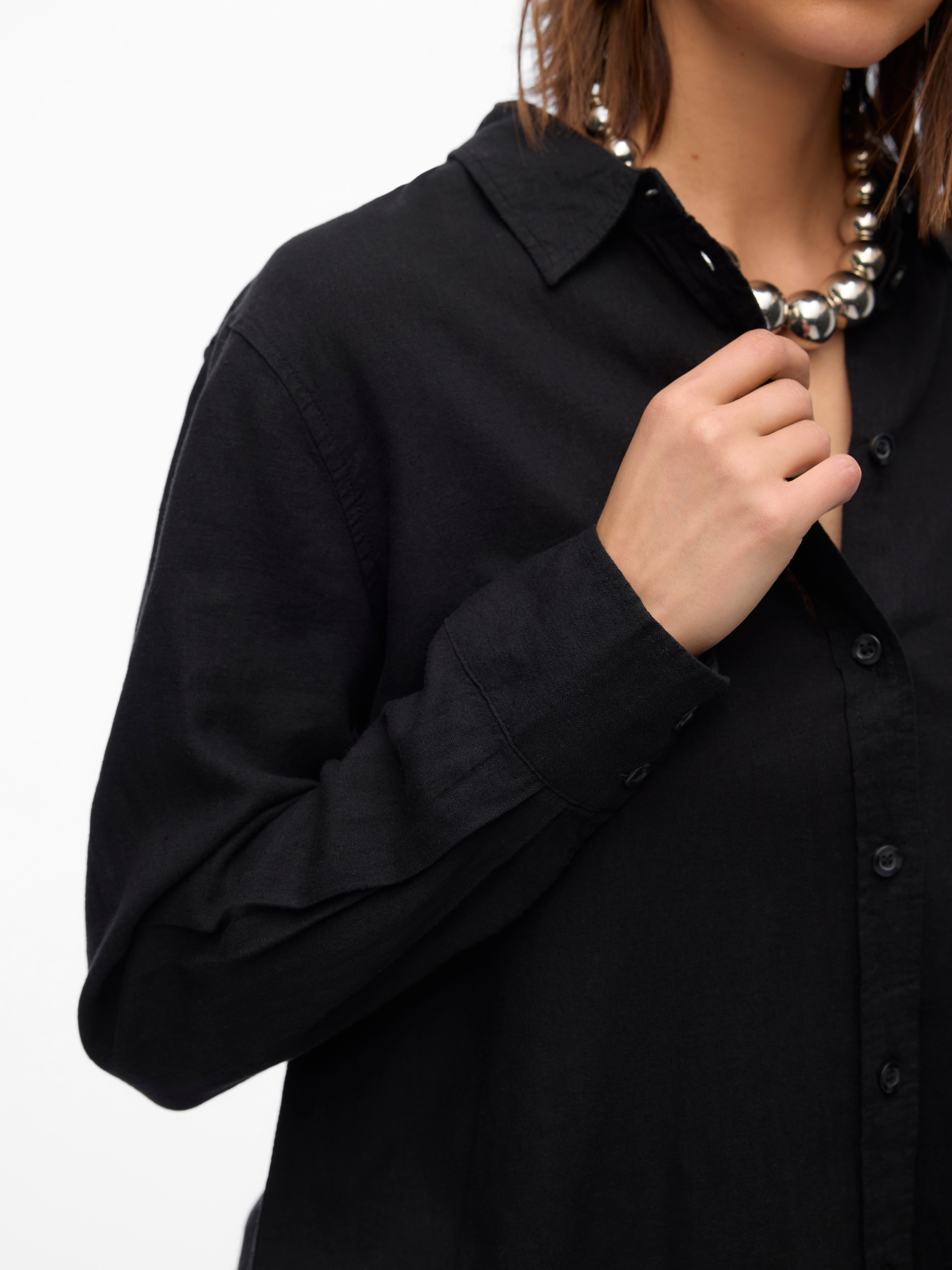 Vero Moda Hemdbluse »VMLINN LINEN LS SHIRT WVN NOOS«, hochwertige Qaulität mit Leinen