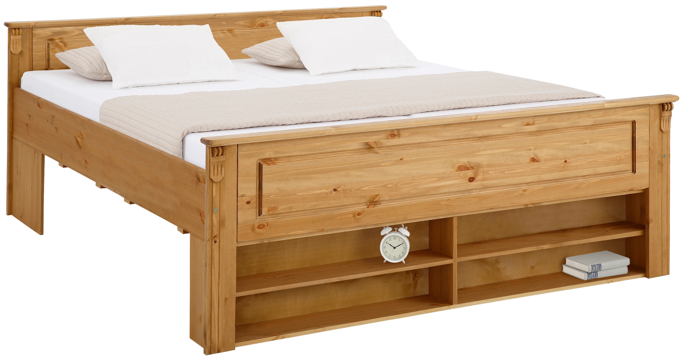 OTTO home Massivholzbett "Tessin, Stauraumbett, Landhausstil, Schubladen op günstig online kaufen