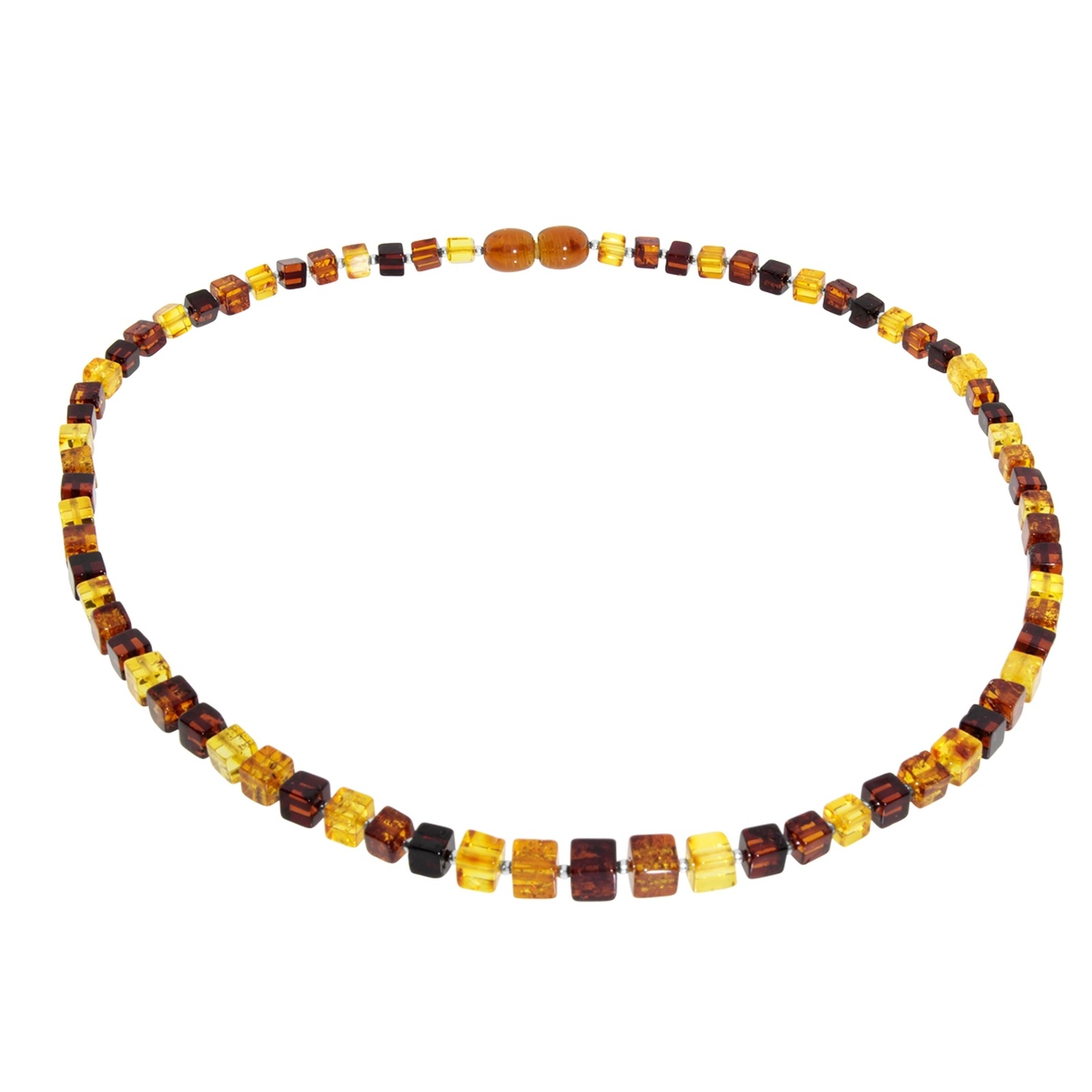 OSTSEE-SCHMUCK Damen Gliederkette "Ostsee-Schmuck Kette Würfel 6 Kette Würfel 6", 50cm, Bernstein, L: 45, braun, Bernstein, Halsketten