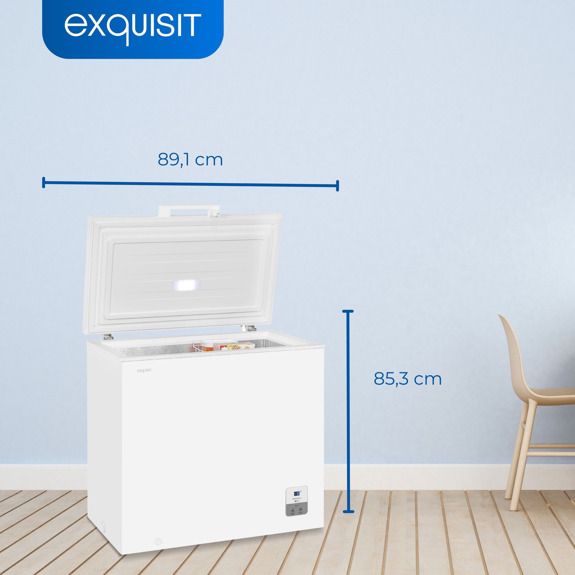 exquisit Gefriertruhe »GT200-HE-O11E weiss«, 85,3 cm hoch, 89,1 cm breit, mit Türschloss