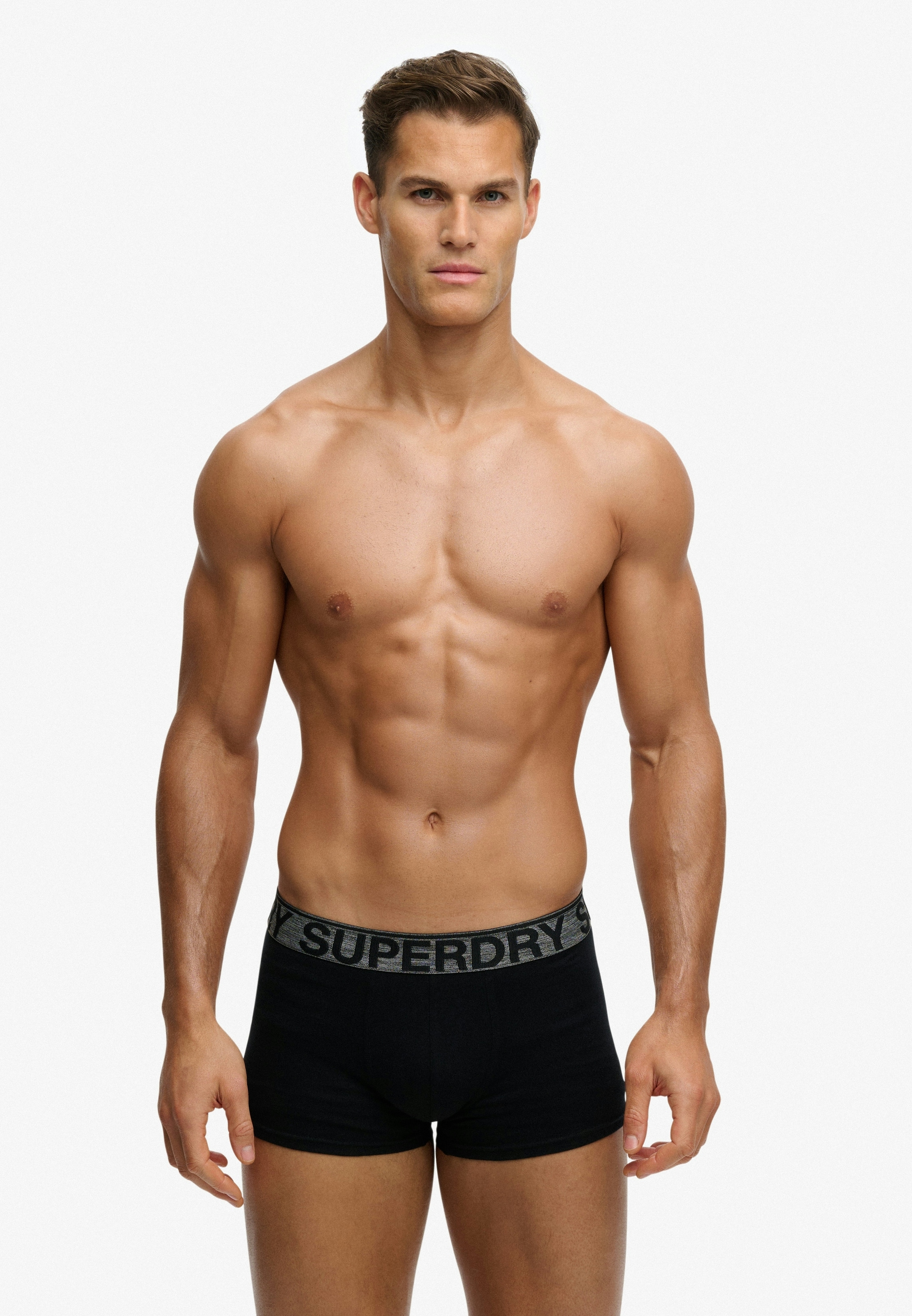 SUPERDRY Herren Boxershorts "TRUNK TRIPLE PACK", Gr. L, schwarz, Jersey, Obermaterial: 95% Baumwolle, 5% Elasthan, unifarben, Unterhosen, aus