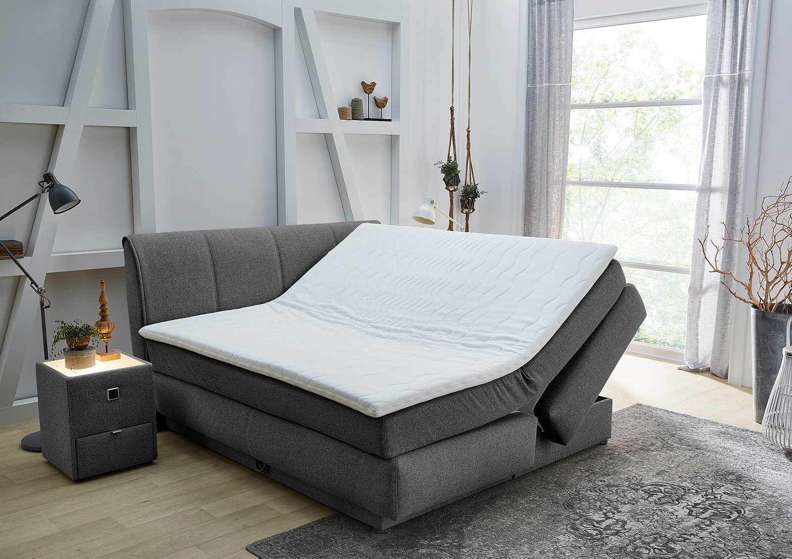 Jockenhöfer Gruppe Boxspringbett Carla, mit Bettkasten, Kaltschaum-Topper und Zierkissen