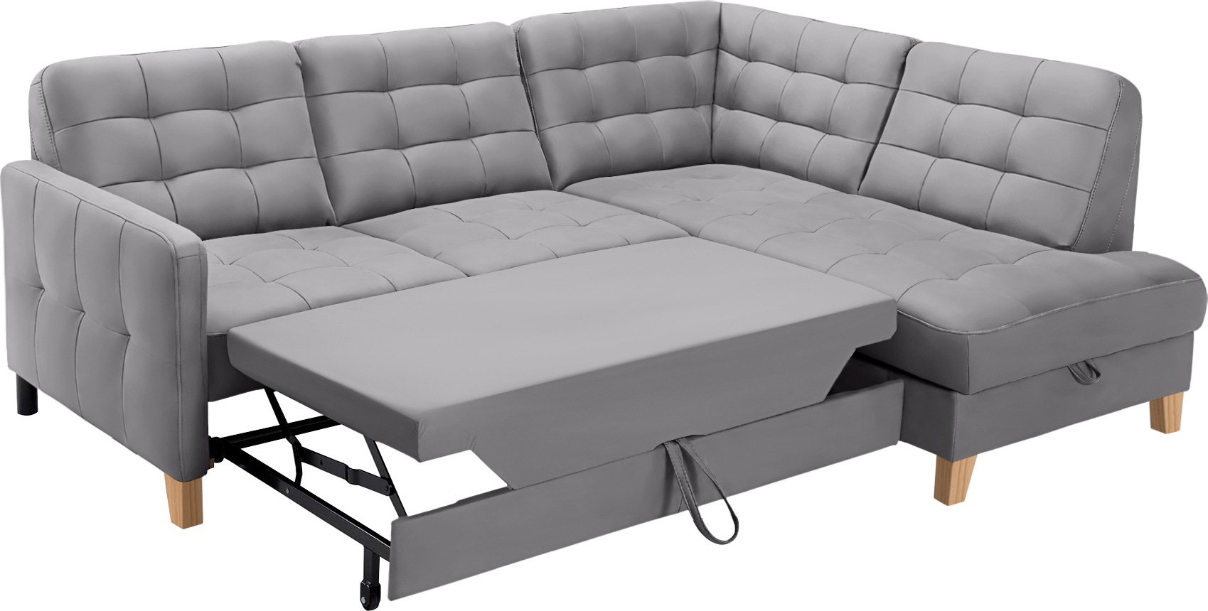 exxpo - sofa fashion Ecksofa »Elio, kompakt und komfortabel, bequem, zeitloses Design, L-Form«, wahlweise mit Bettfunktion und Bettkasten