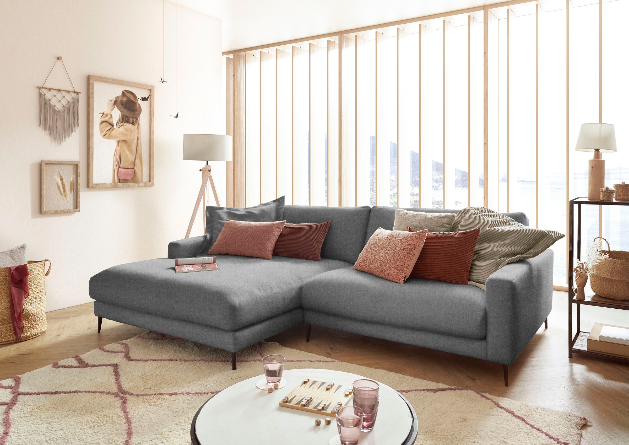 Home affaire Ecksofa "Downtown, B/T/H: 272/190/84 cm L-Form" weicher Sitzko günstig online kaufen