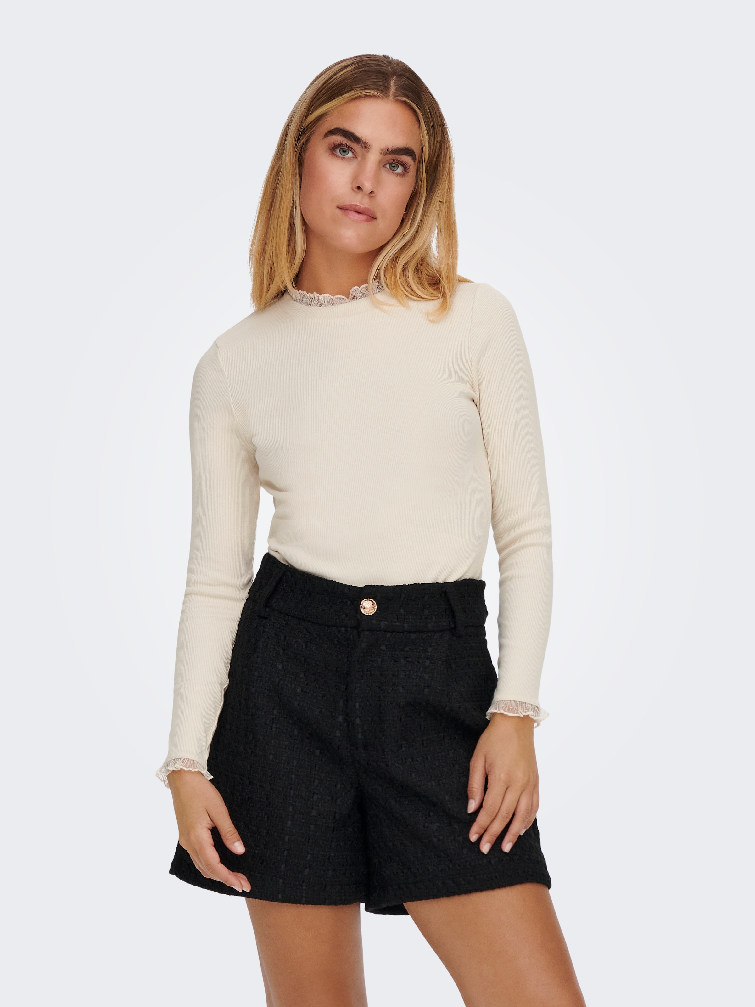 ONLY Langarmshirt "ONLLESLIE L/S LACE MIX TOP JRS" günstig online kaufen