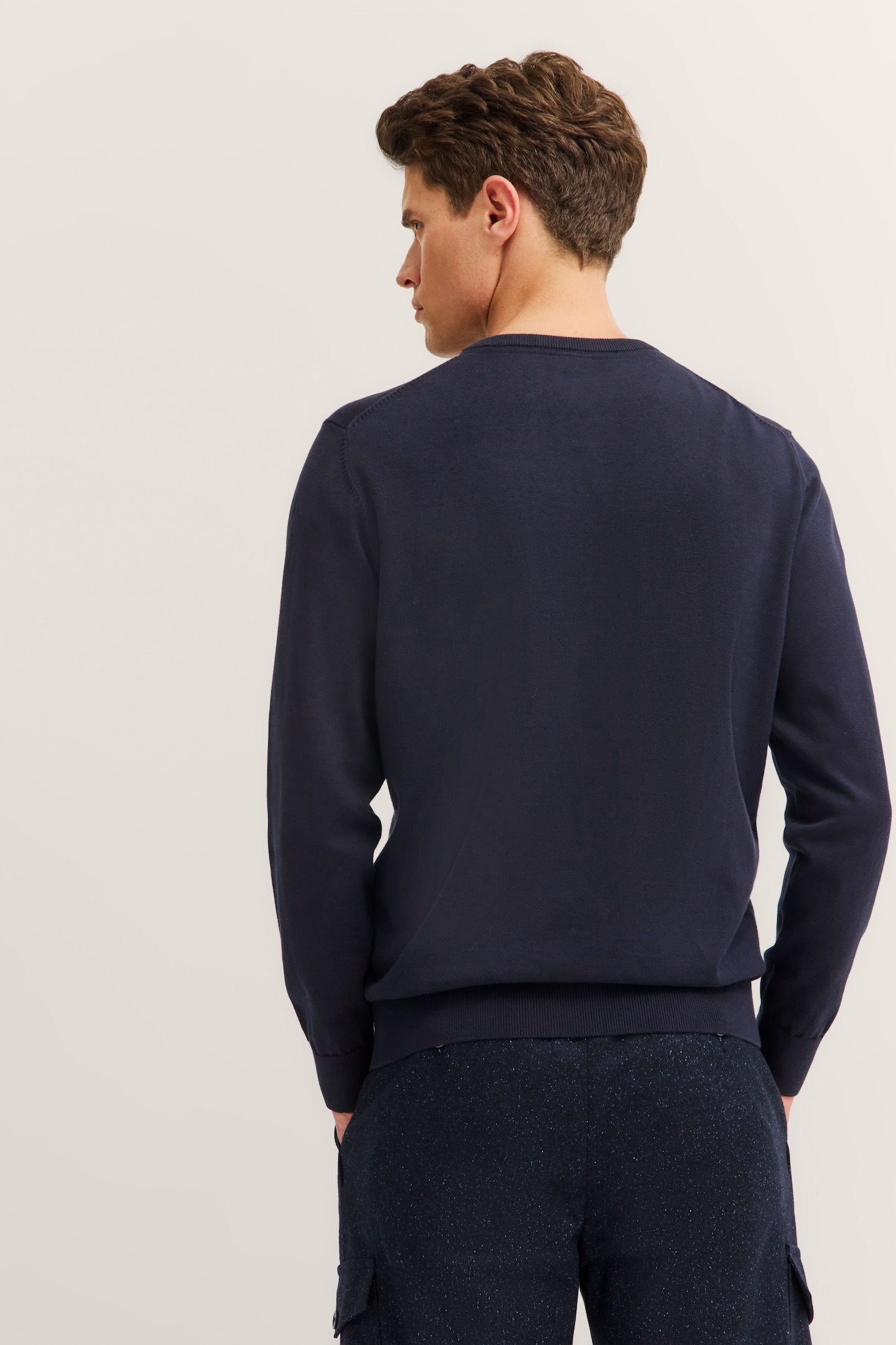 bugatti Rundhalspullover "Basic Essential" aus reiner Baumwolle günstig online kaufen