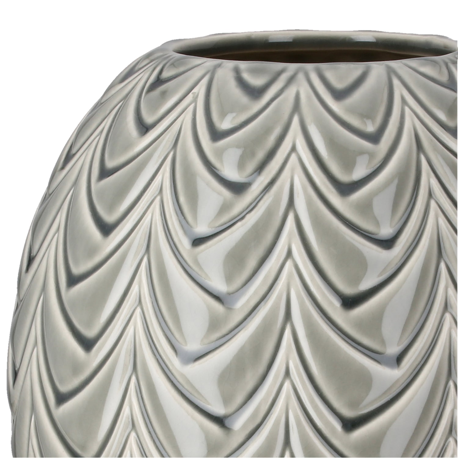 GILDE Tischvase »Vase bauchig Lamello grün H. 31 cm« Vase, Lamello, Strukturvase, dekorativ, hochwertig, Tischdeko
