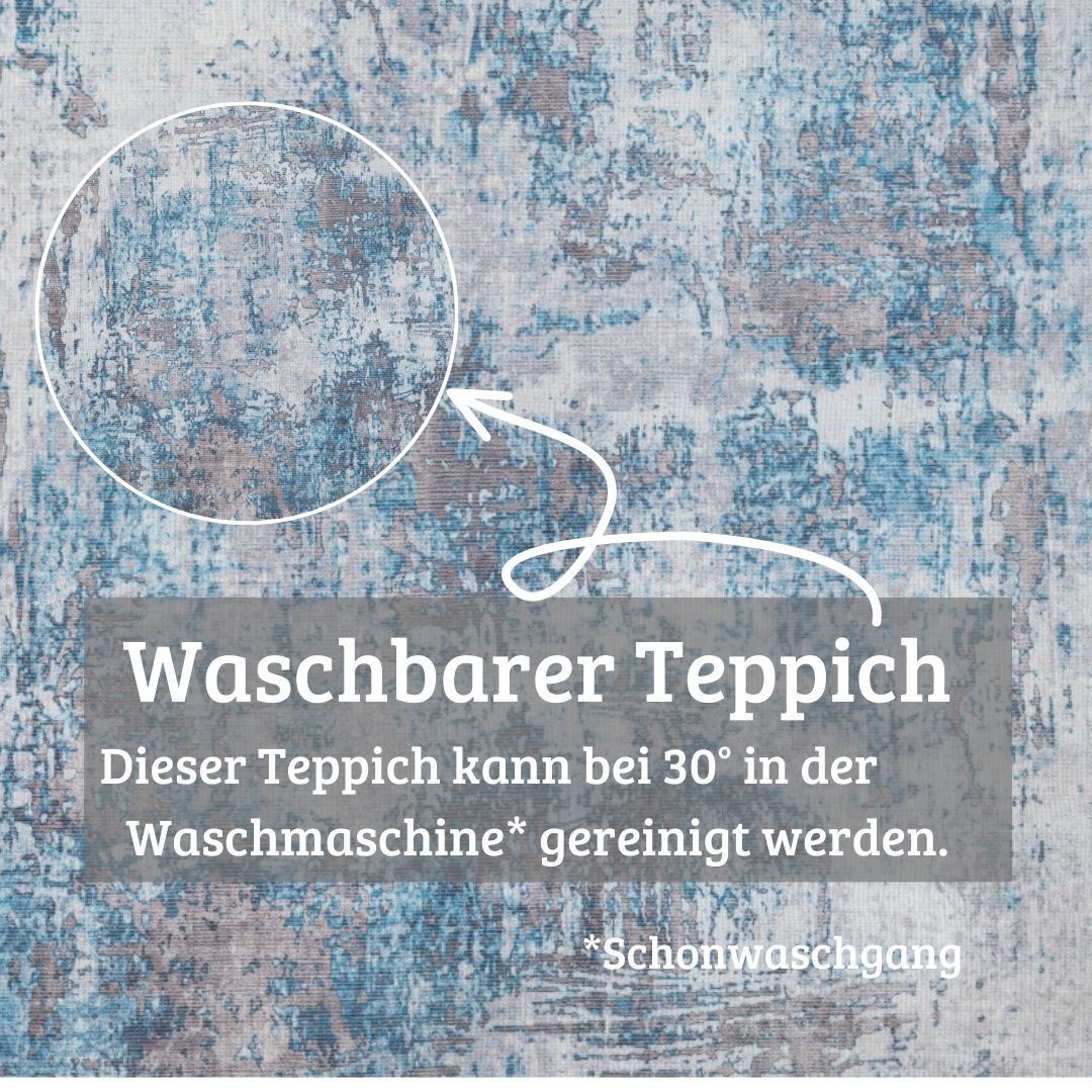my home Teppich »Mülenen«, rechteckig, 10 mm Höhe, Kurzflor, modernes Design, waschbar, In- und Outdoor geeignet