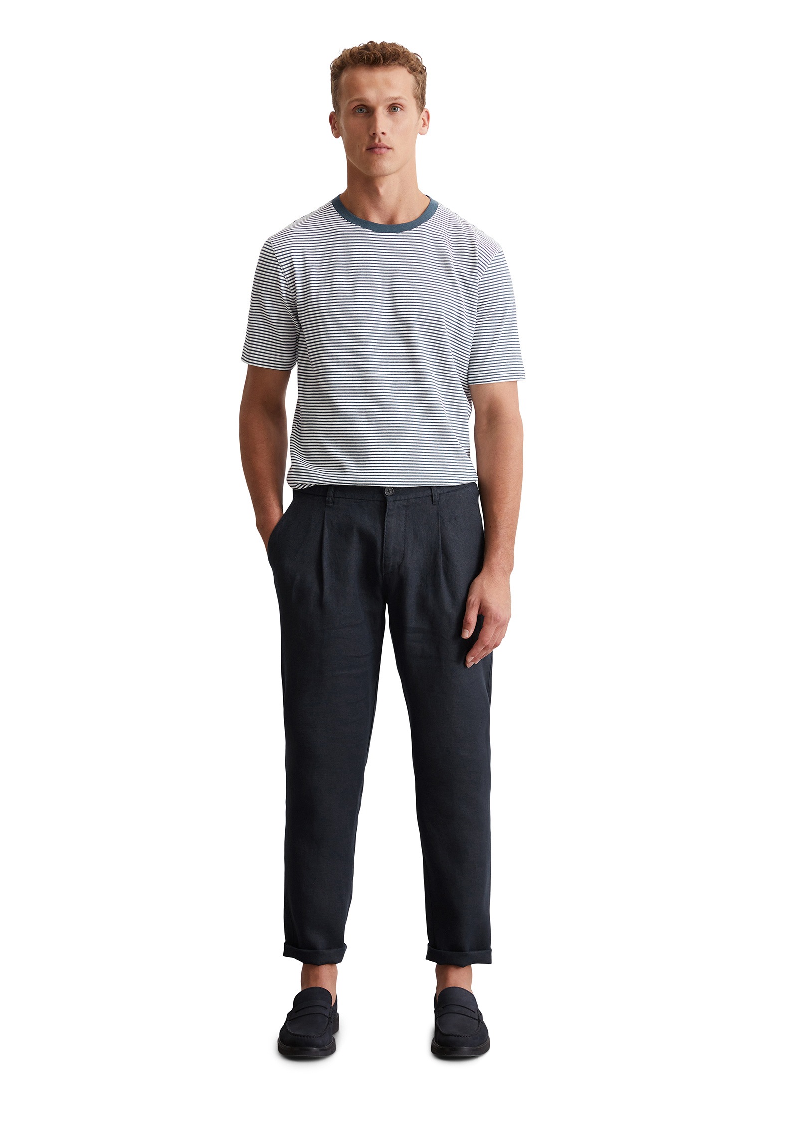 Marc O'Polo T-Shirt »aus Bio-Baumwoll-Leinen-Mix«