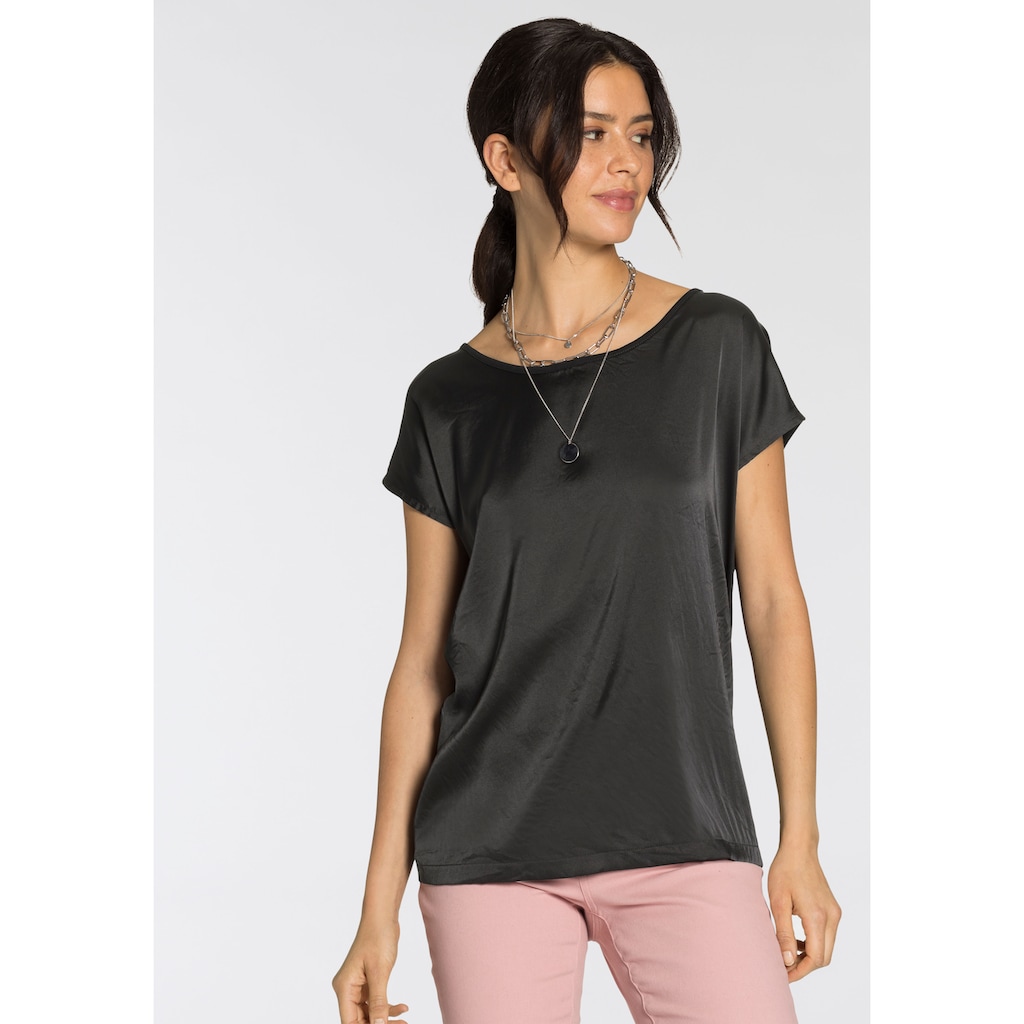 Laura Scott Shirtbluse, aus Satin und Jersey