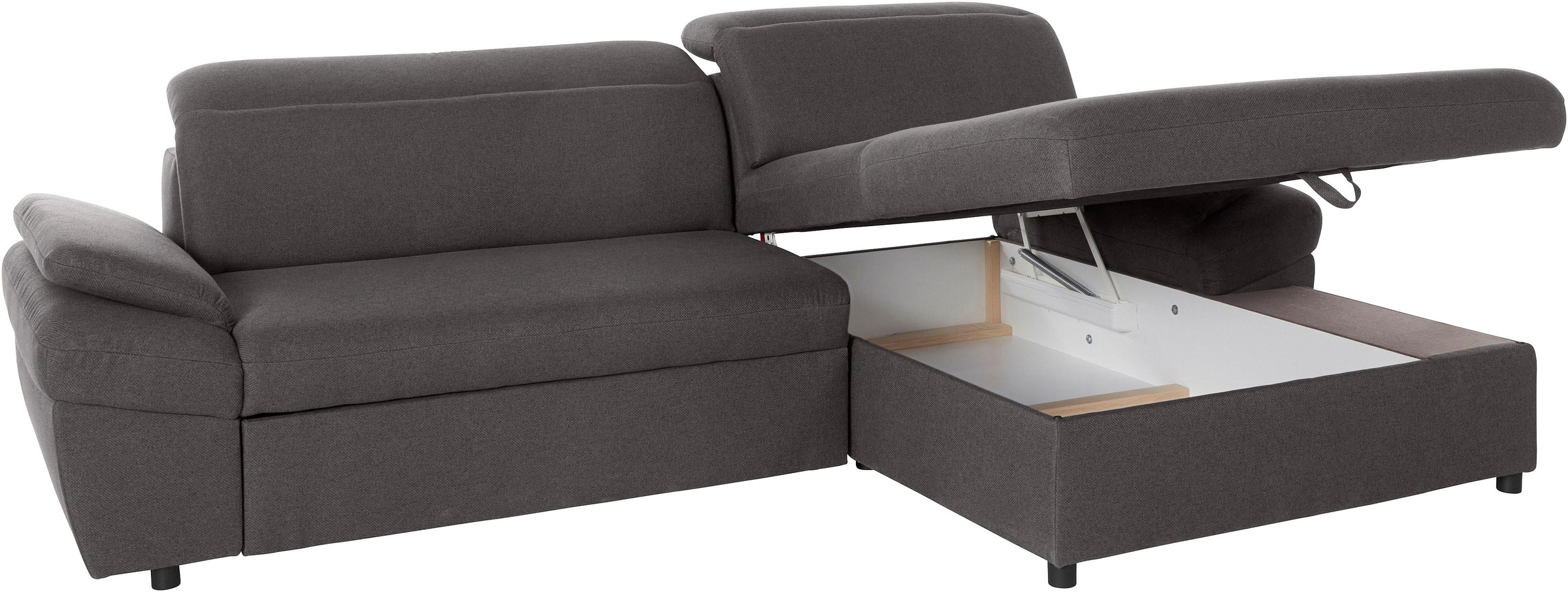 exxpo - sofa fashion Ecksofa »Kyoto, inkl. Kopfteil- und Armteilverstellung, hoher Sitzkomfort«, wahlweise mit Bettfunktion und Bettkasten, hochwertige Bezüge, L-Form