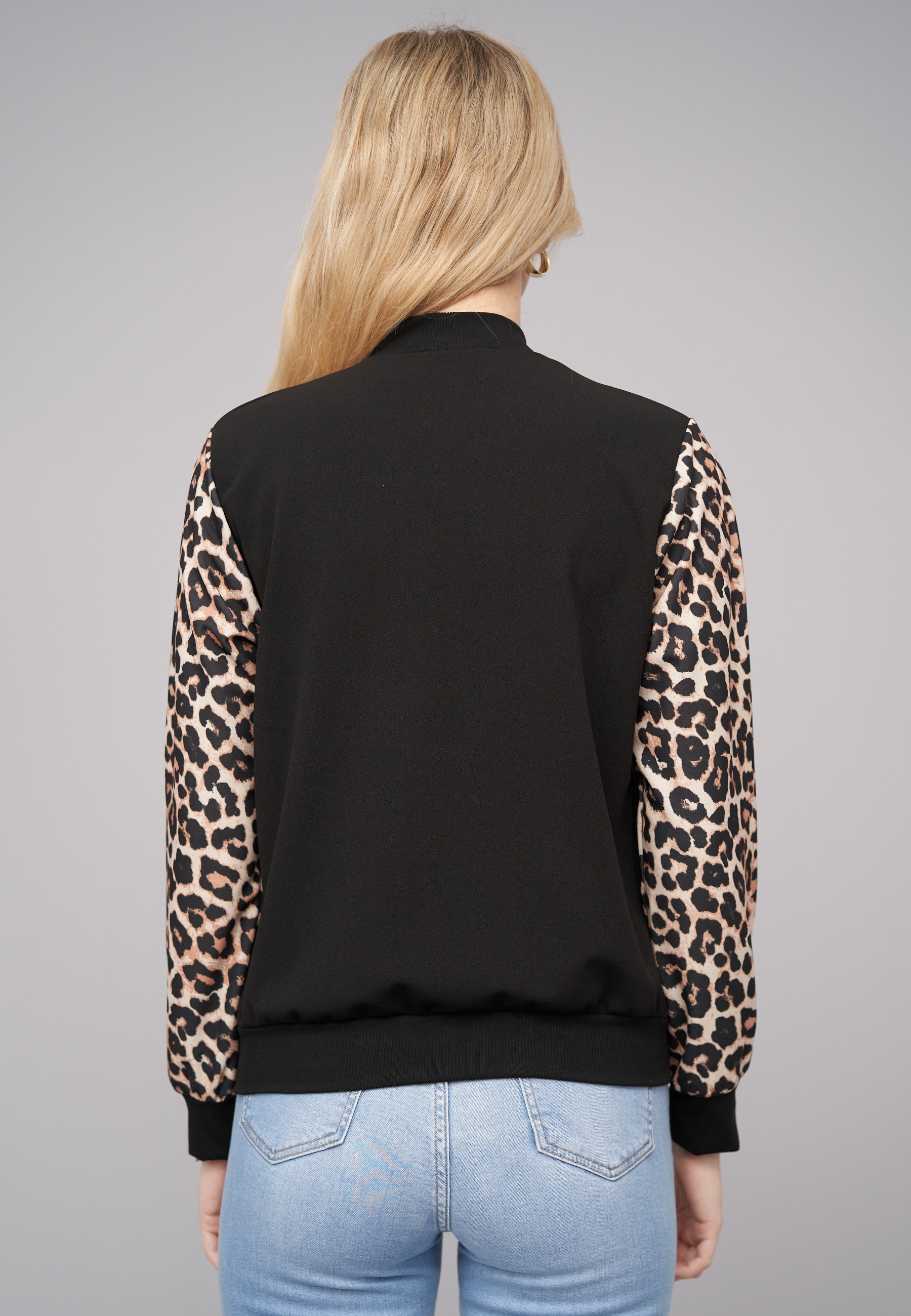 CLOUD 5IVE Bomberjacke »CLOUD 5IVE Bomber Jacket 2-Tone Leo Sleeve Print« 1 Stk. tlg. ohne Kapuze