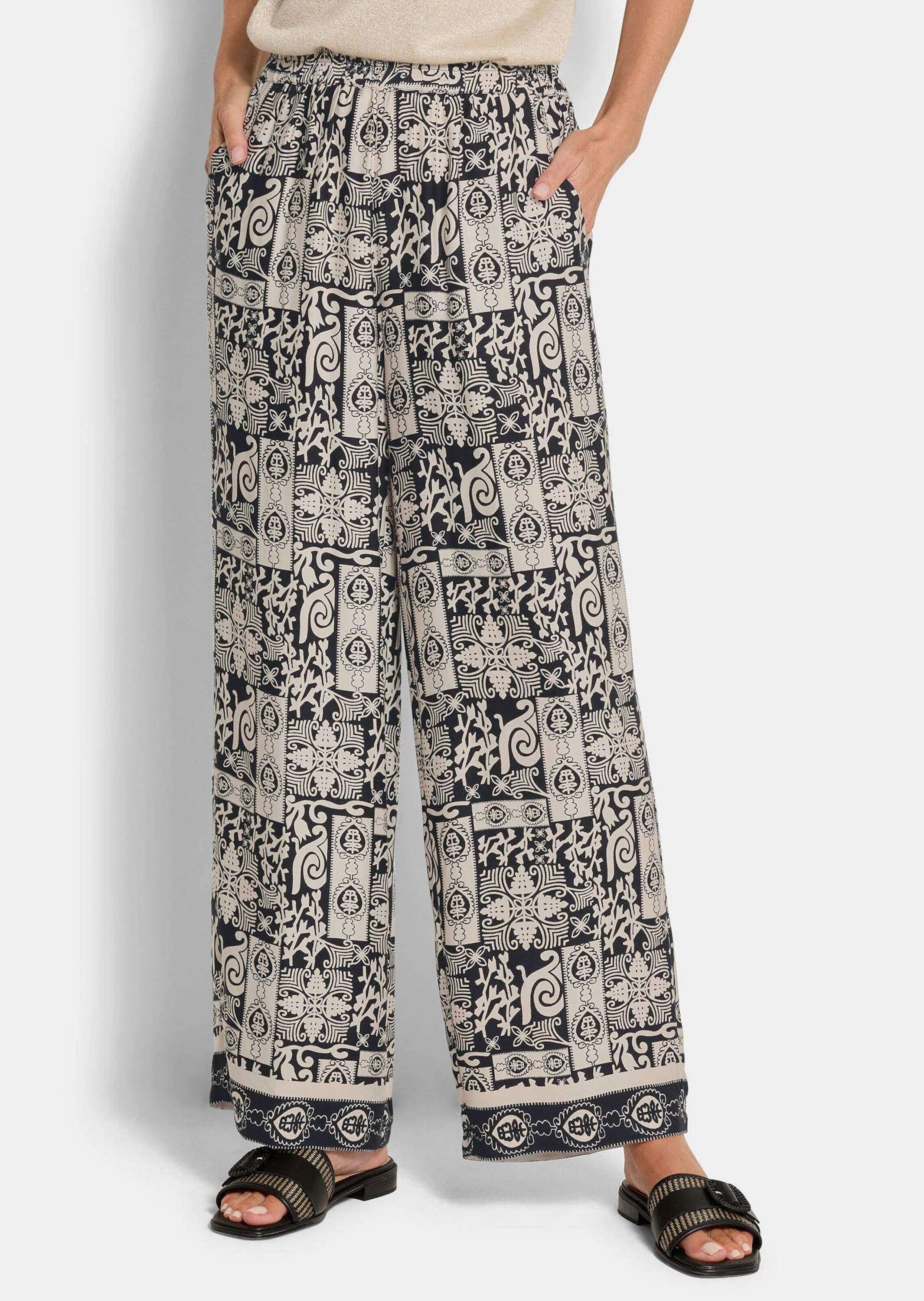 GOLDNER Stoffhose »Kurzgröße Weite Hose VERA aus Viskose-Satin«