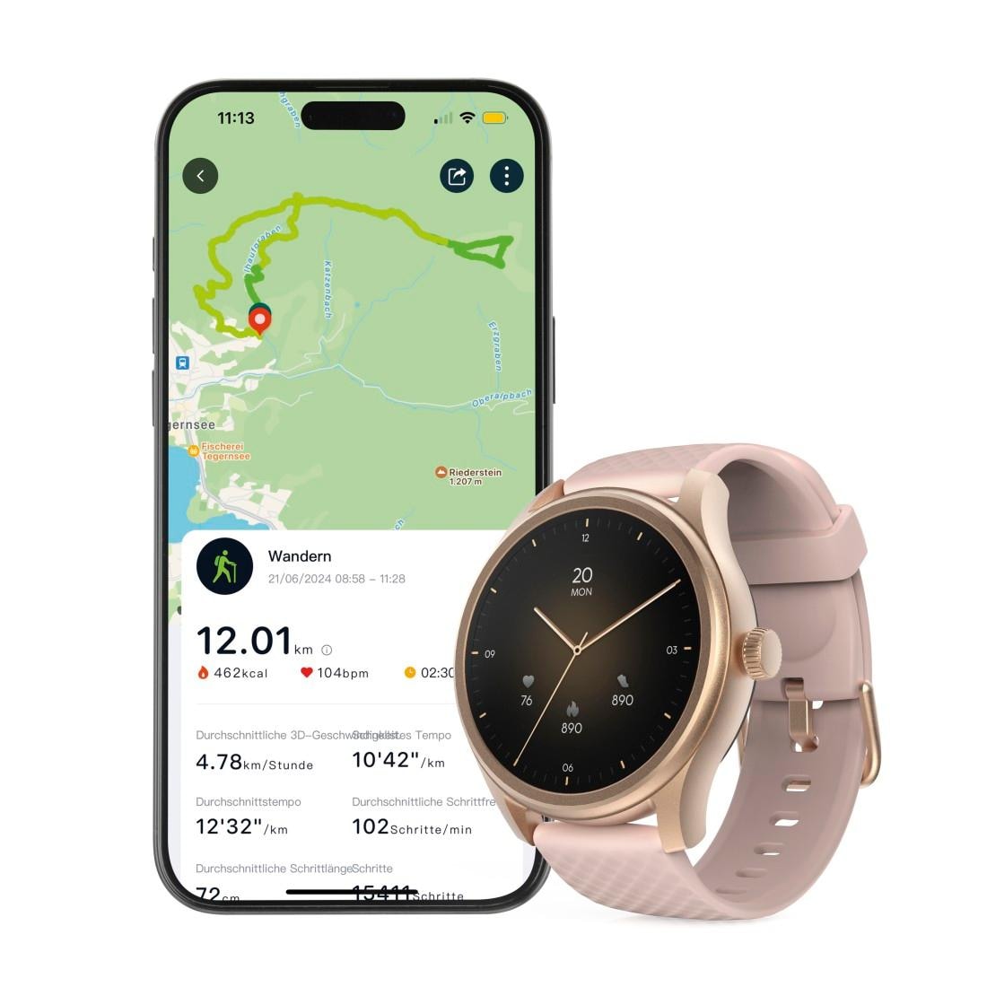 Hama Smartwatch »Smartwatch 1,38“ (Anruffunktion, WhatsApp etc., Schlafmonitor, IP68)«, (/ 1,38 Zoll),)