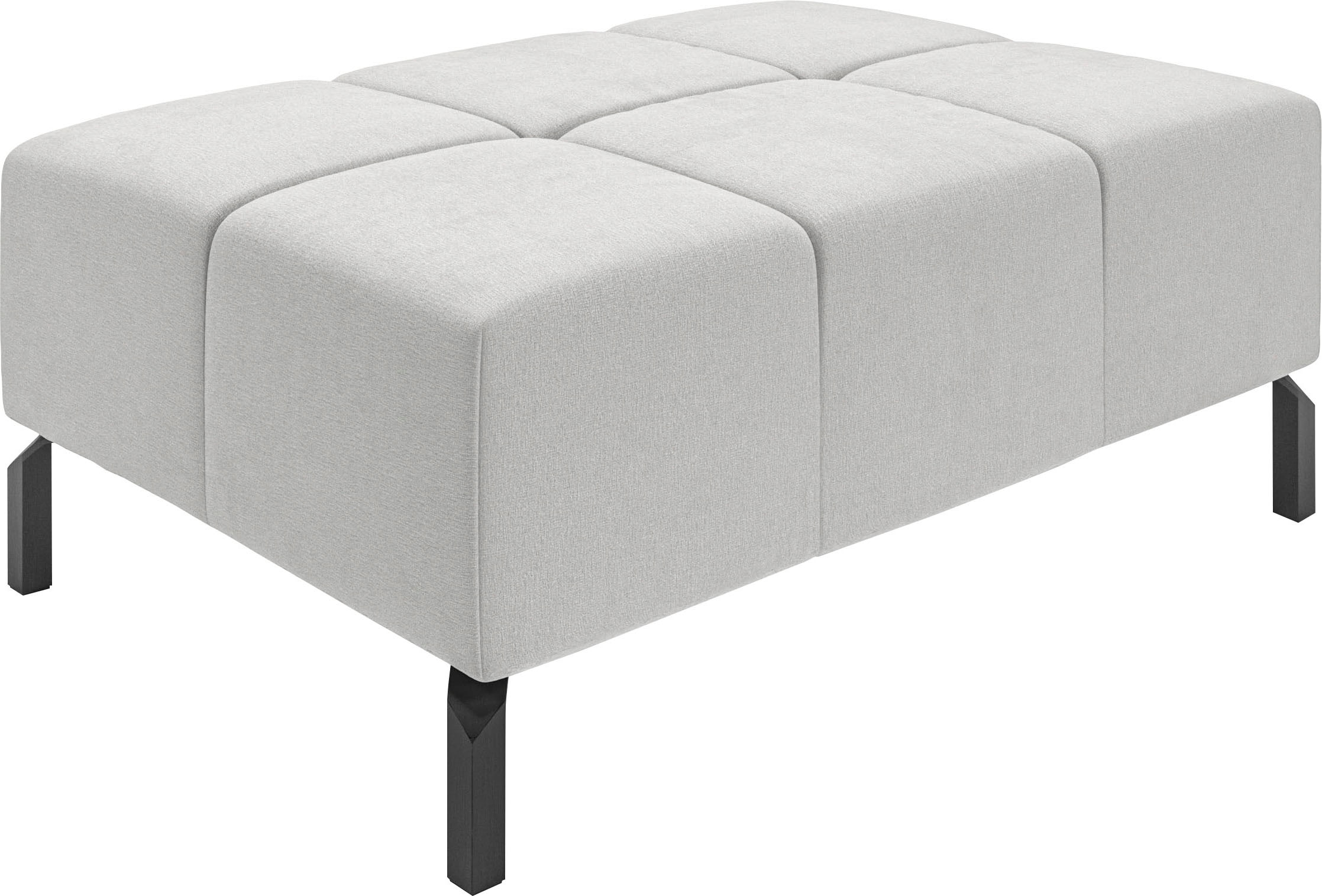 Hockerbank HOME AFFAIRE "Ancona New", silber, B:107cm H:43cm T:71cm, 100% Polyester, Hocker, passend zum Ecksofa, auch in Easy care-Bezug + Cord