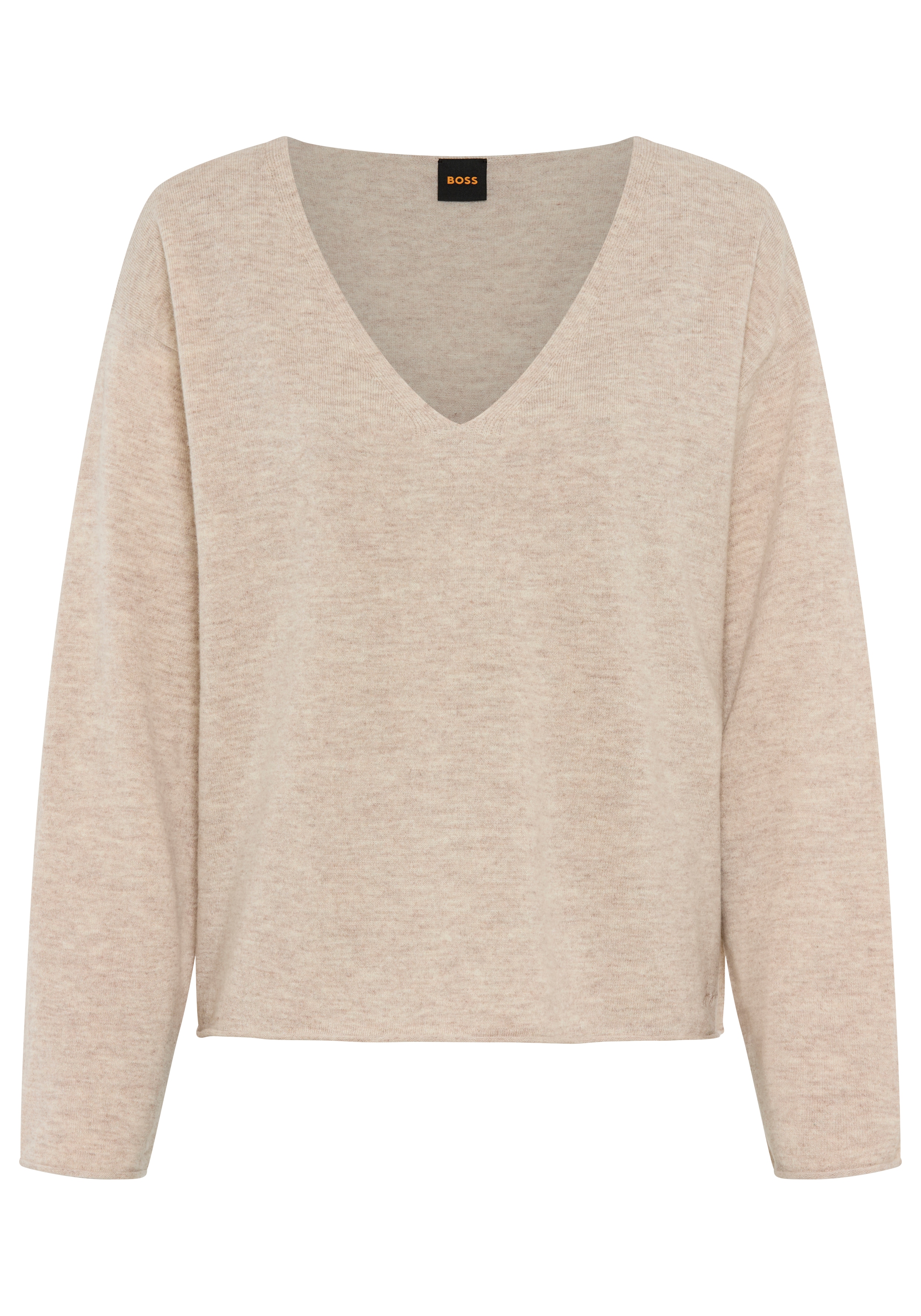 BOSS ORANGE Strickpullover "Faprani Premium Damenmode" aus einem Kaschmir-Woll-Mix, Relaxed Fit