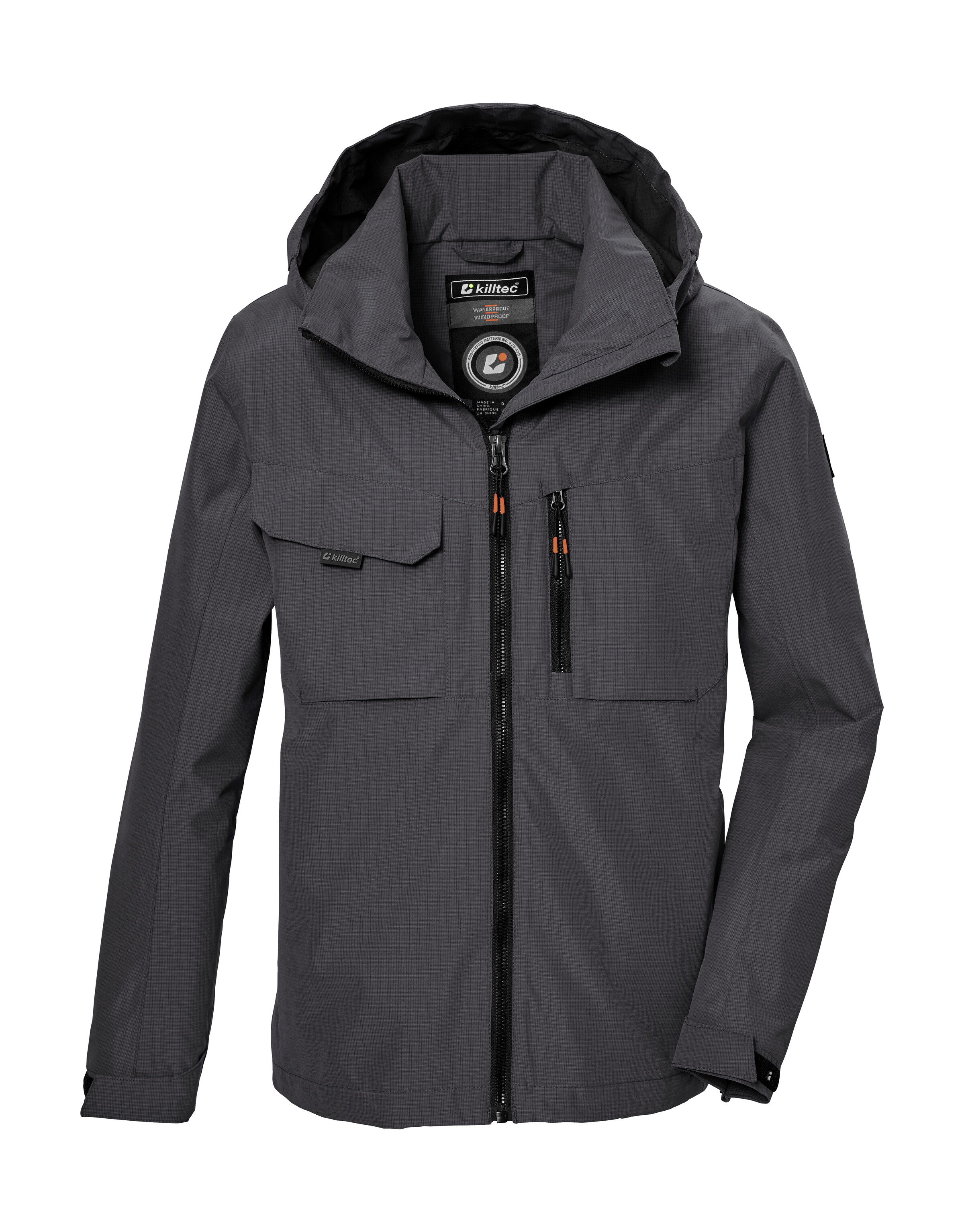 Killtec Funktionsjacke "KOS 140 BYS JCKT" Wasserdichte Kids-Jacke mit verstellbarer Kapuze und Saum