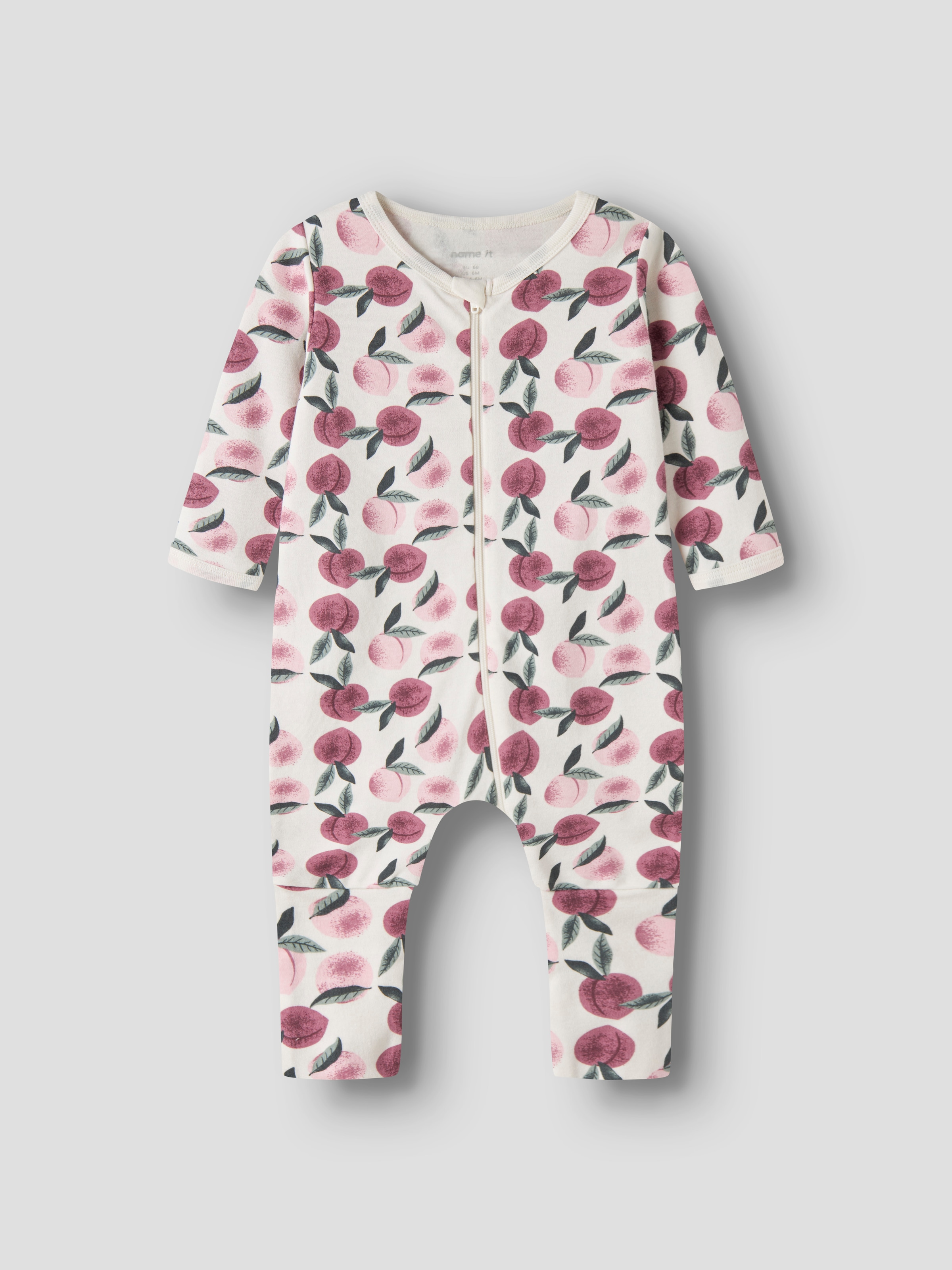 Name It Schlafanzug »NBFNIGHTSUIT 2P ZIP FF PEACHES NOOS« Packung, 2 aus Baumwolle in Jersey-Qualität, lockere Passform, mit Reißverschluss