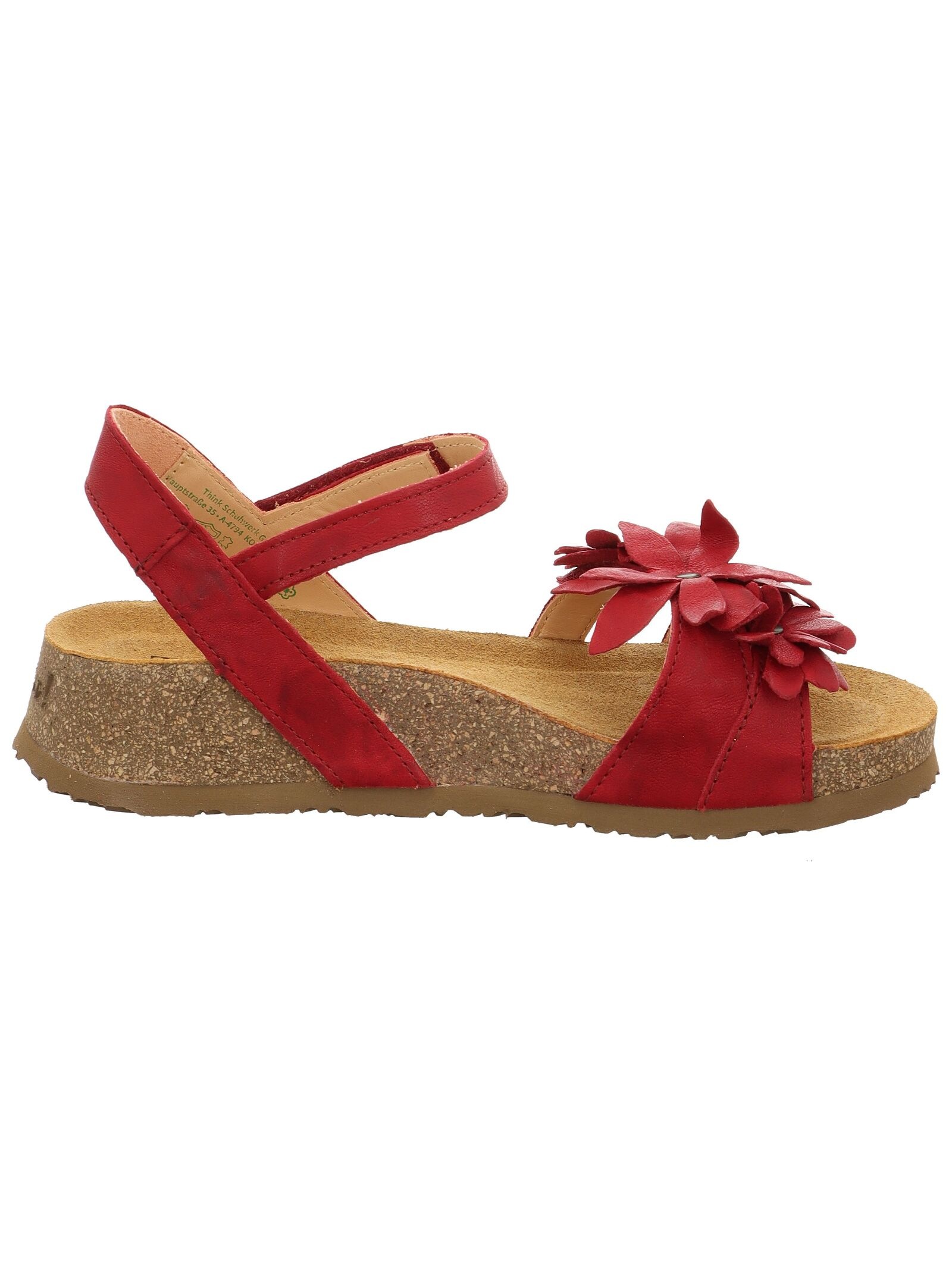 Think! Women's Leather Sandals Red Size 39 3