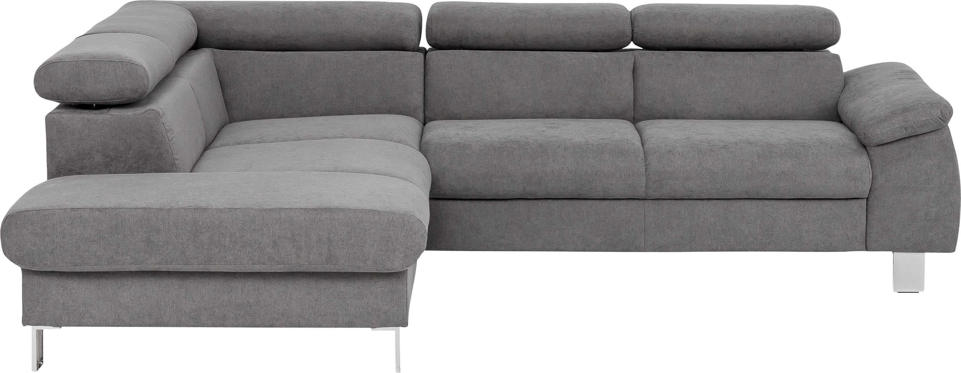 COTTA Ecksofa "Komaris L-Form, B: 249 cm" mit Kopfteilverstellung, optional Schlaffunktion, Bettkasten & Licht
