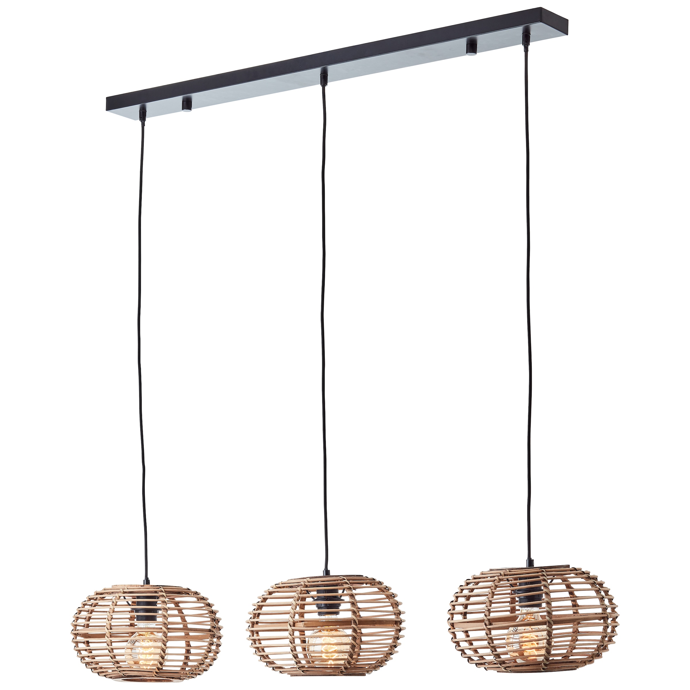 Brilliant Pendelleuchte »Woodball«, 3 flammig-flammig, 3 flammige Bambus  Hängelampe - 3x E27 max. 40 W - 142 cm x 111 cm | BAUR