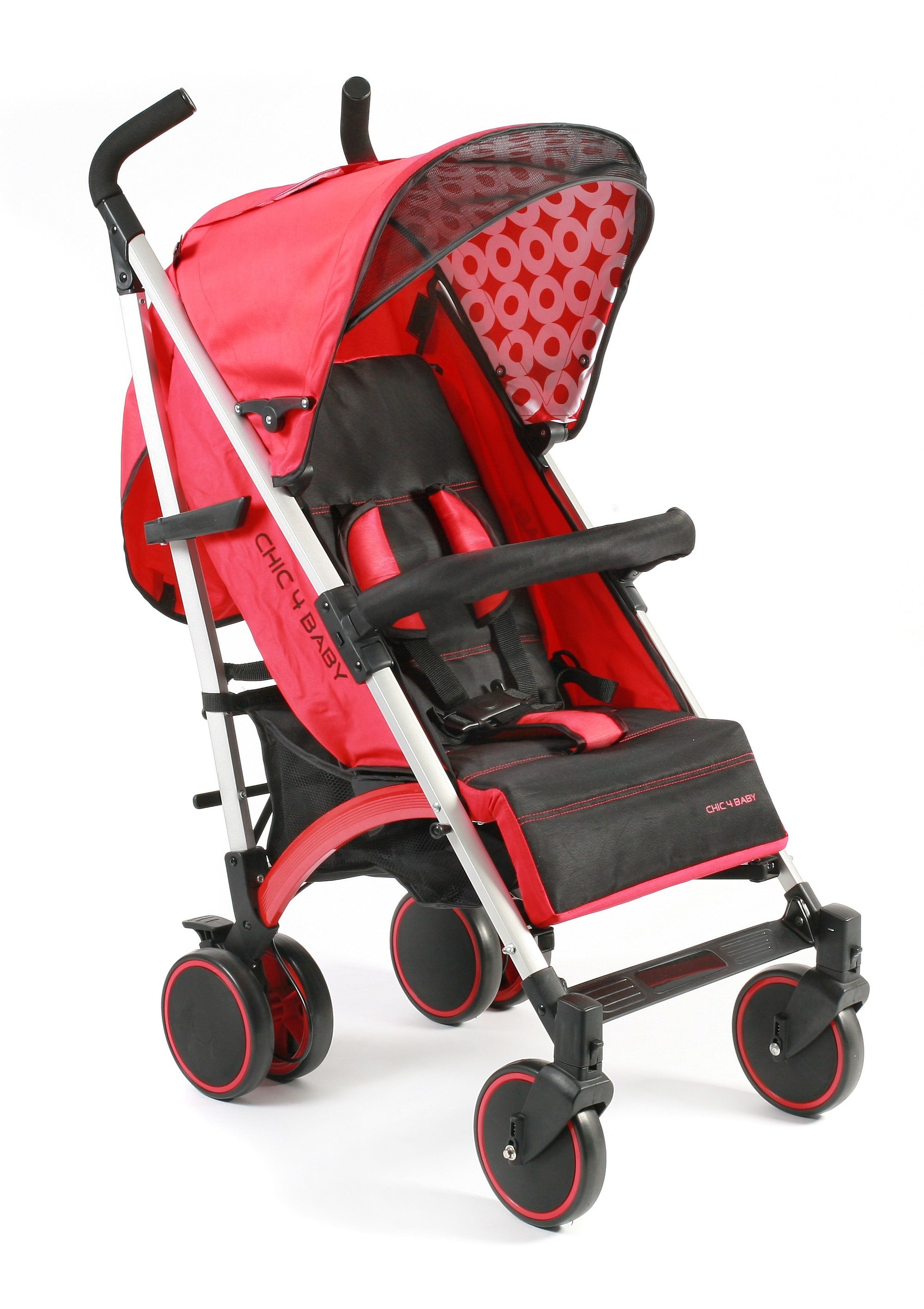 CHIC4BABY Kinder-Buggy »Luca rot«, mit schwenk- und feststellbaren Vorderrädern; Kinderwagen, Buggy, Sportwagen, Sportbuggy, Kinderbuggy, Sport-Kinderwagen