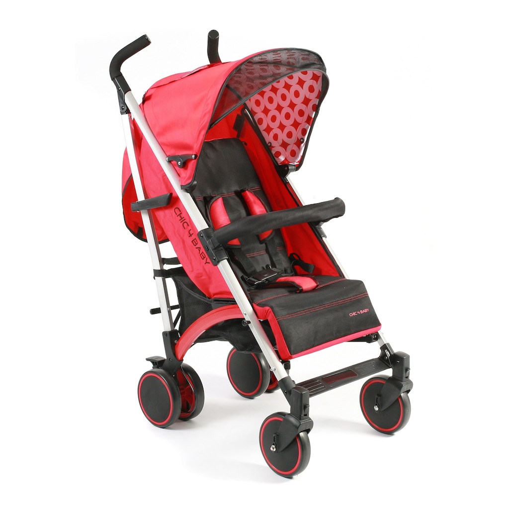 CHIC4BABY Kinder-Buggy »Luca rot«, mit schwenk- und feststellbaren Vorderrädern; Kinderwagen, Buggy, Sportwagen, Sportbuggy, Kinderbuggy, Sport-Kinderwagen