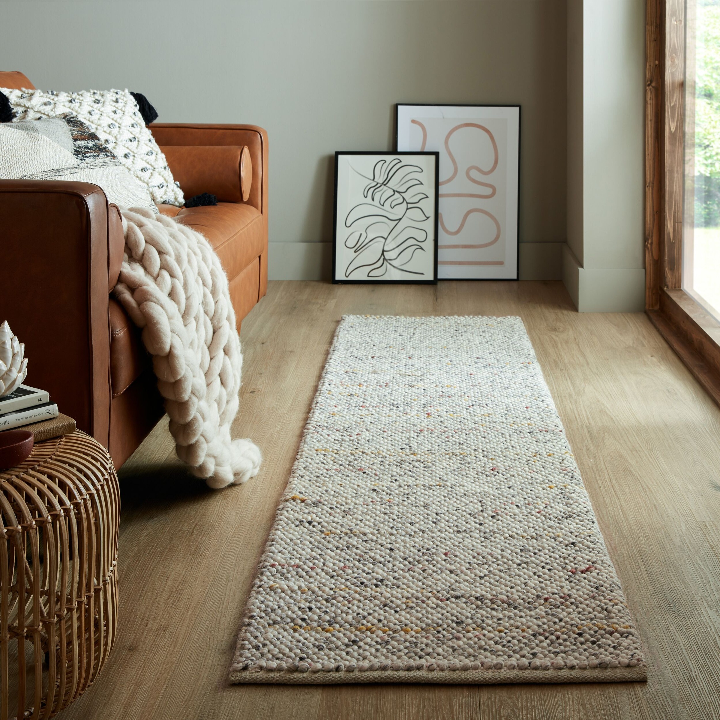 FLAIR RUGS Teppich »Minerals«, rechteckig, 3 mm Höhe, Neutraler Teppich aus mineralischer Wollmischung
