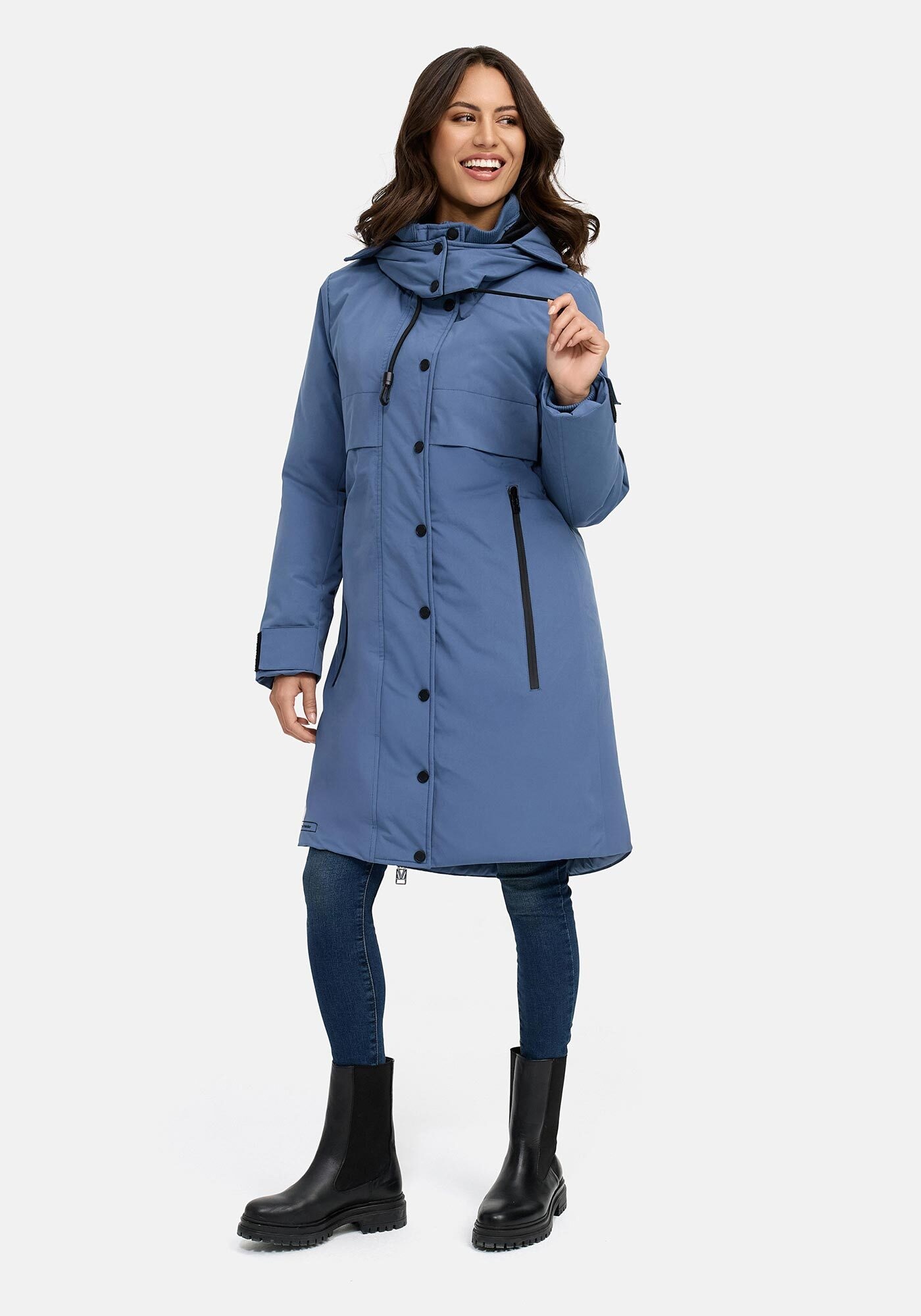 Marikoo Winterjacke »Anoukaa«, langer Parka mit abnehmbarer Kapuze