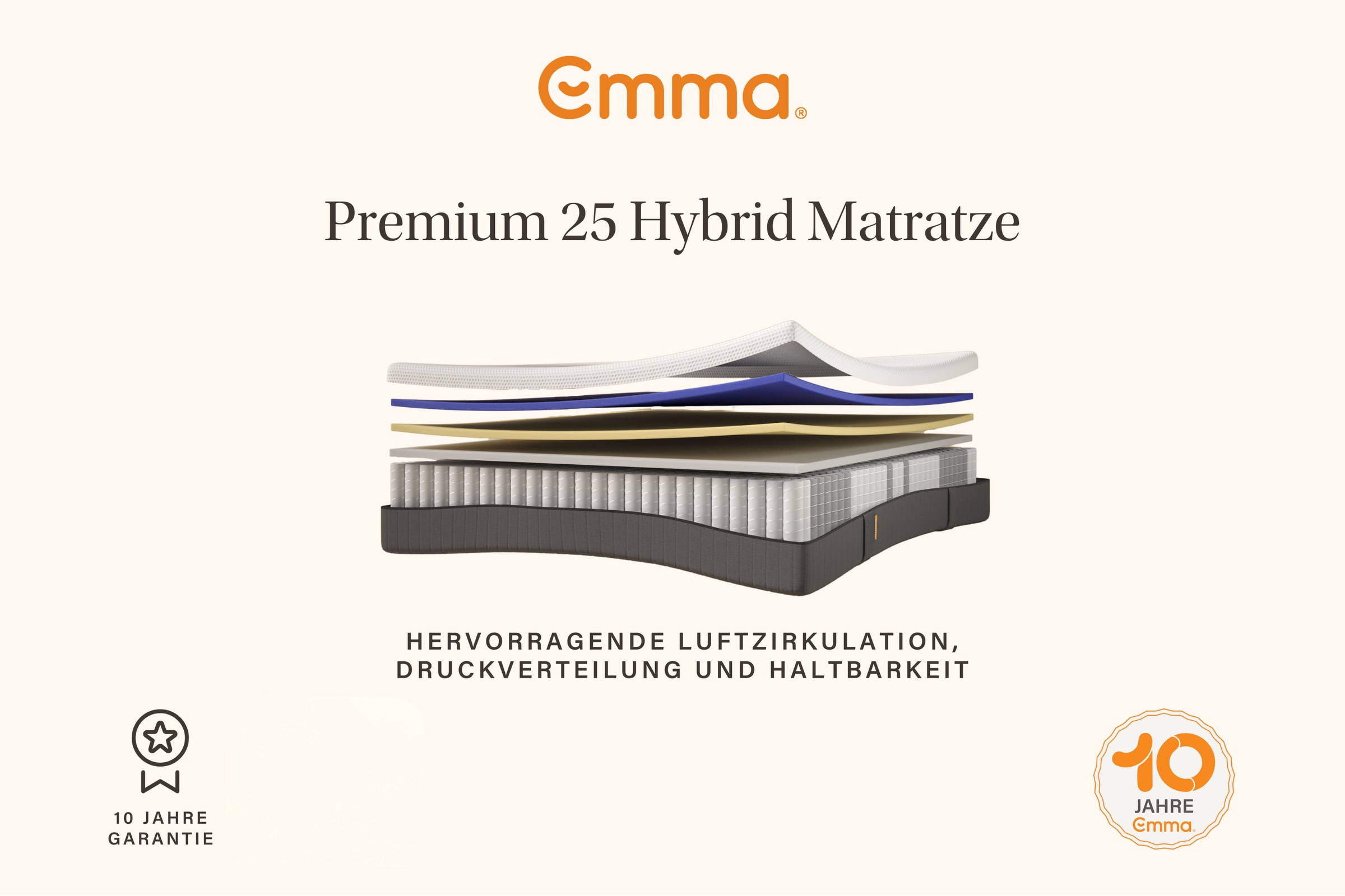 Emma Taschenfederkernmatratze "Emma 25 Hybrid", 25 cm hoch, Raumgewicht: 35 günstig online kaufen