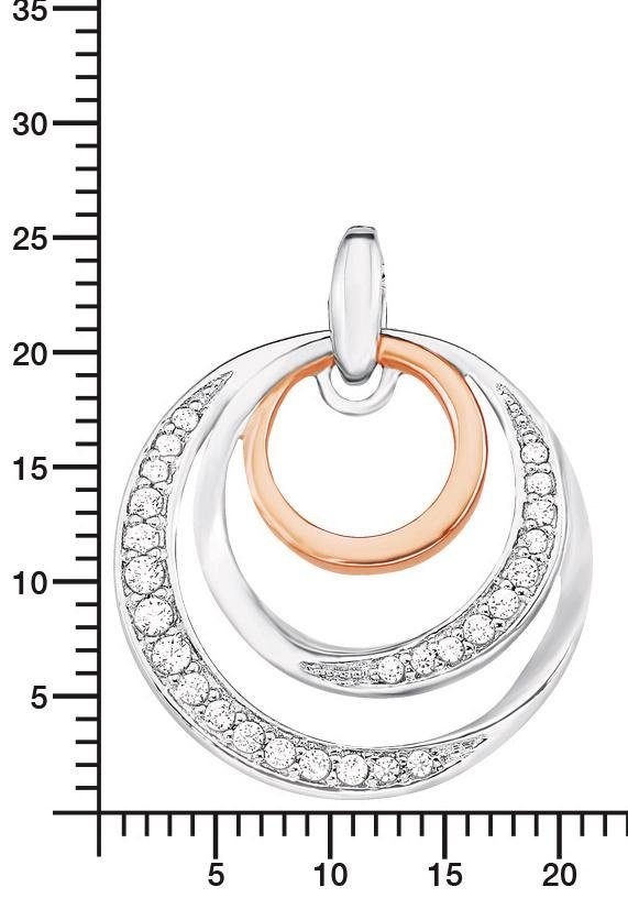 Amor Kette mit Anhänger »Kreis in Kreis, 9596171«, mit Zirkonia (synth.)