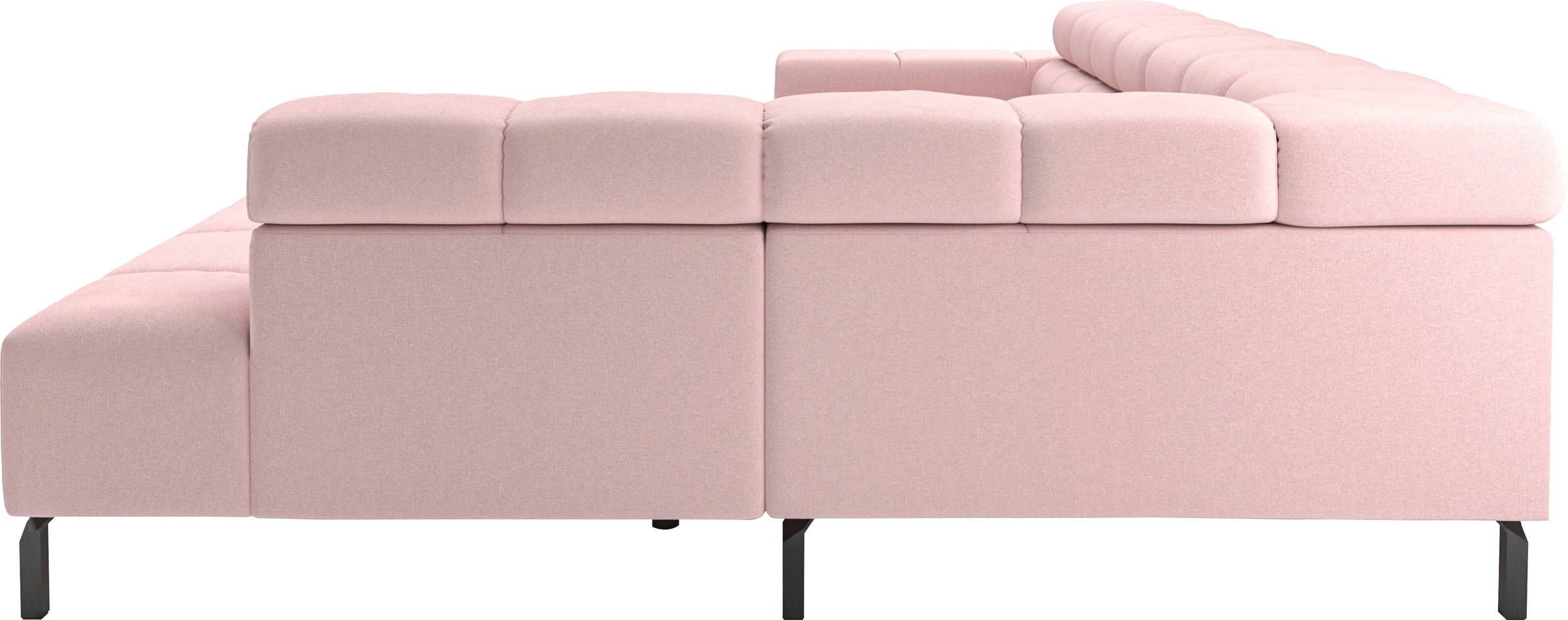 INOSIGN Ecksofa »Ancona New, wahlweise motorische Sitztiefenverstellung, auch in Cord«, feine Steppung, mit Kopfteilverstellung, 3 Zierkissen, L-Form
