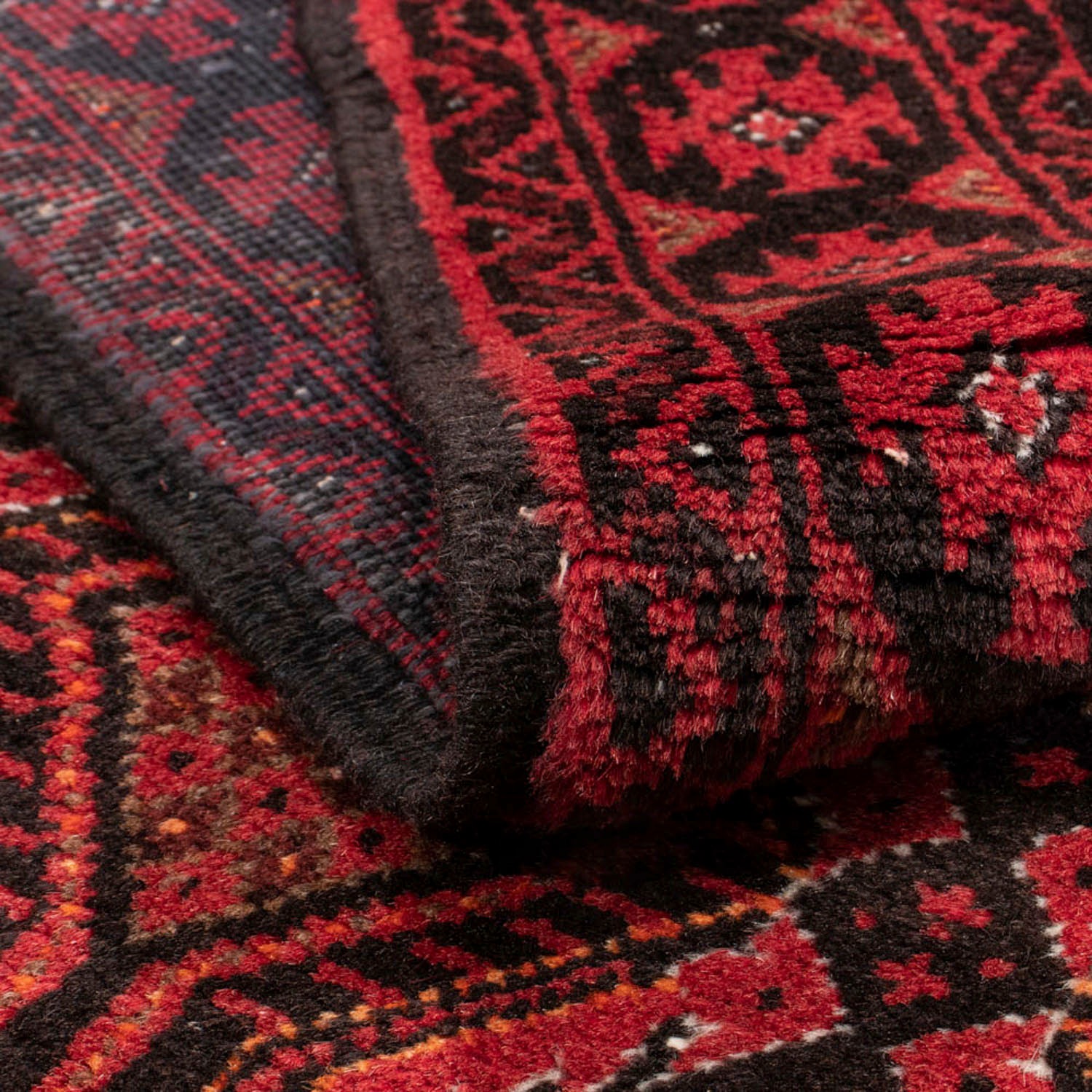 morgenland Hochflor-Läufer »Belutsch Durchgemustert Rosso 181 x 102 cm«, rechteckig, Handgeknüpft