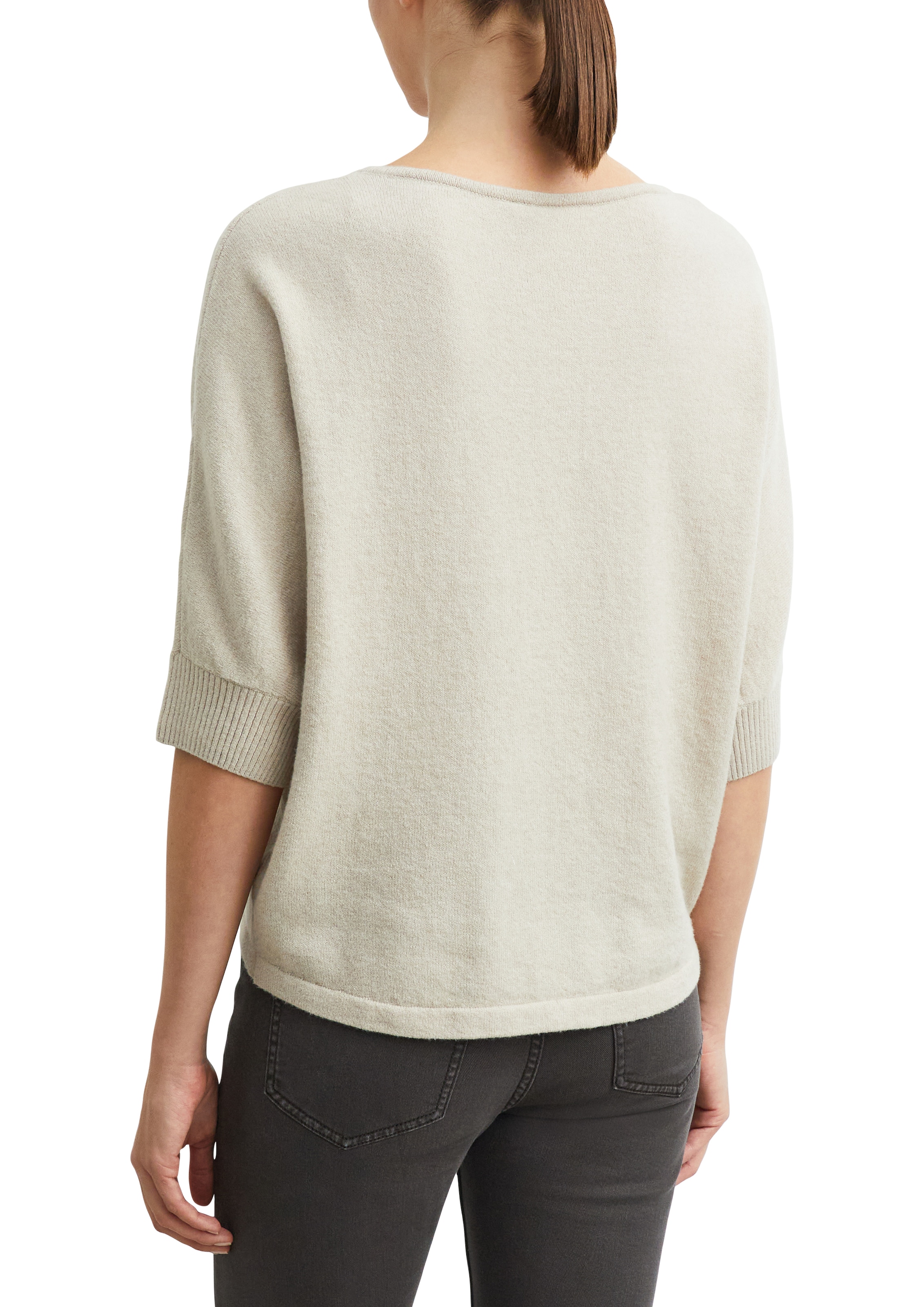Comma Strickpullover Halbarm-Pullover mit Stretch