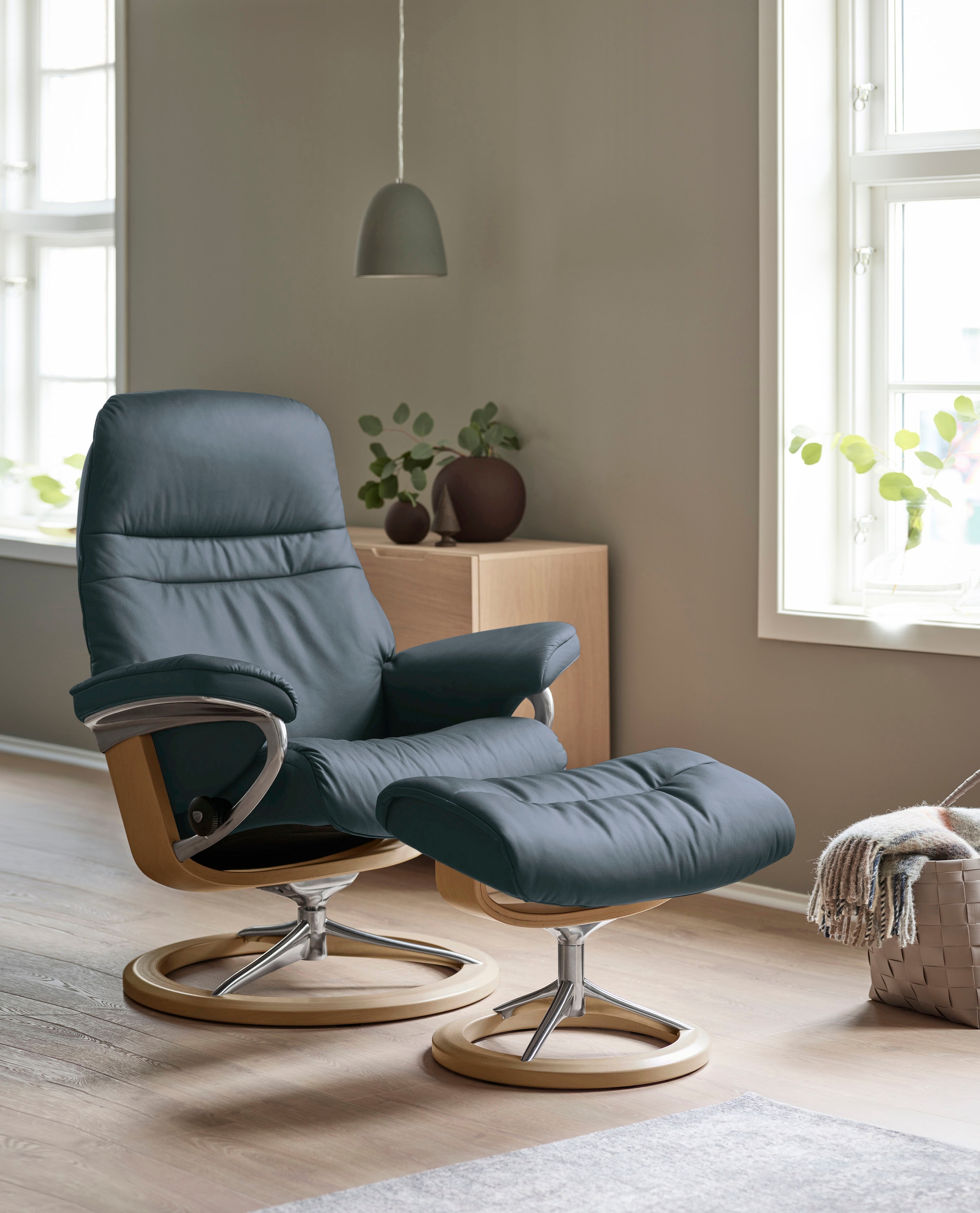 Stressless Relaxsessel "Sunrise", (Set, Relaxsessel mit Hocker), mit Signat günstig online kaufen